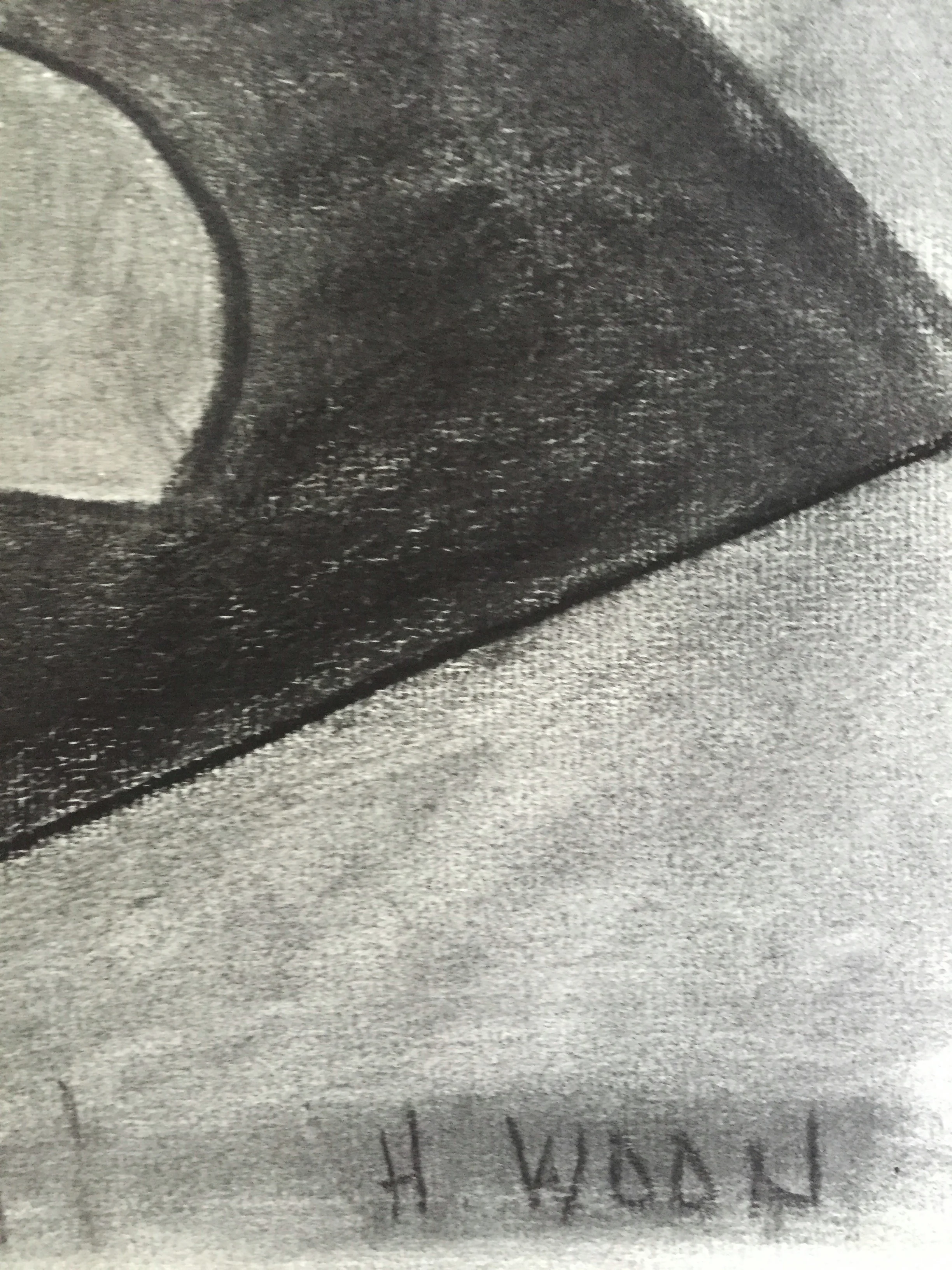 1950's Study Female Seated Nude Conti Crayon Henry Woon