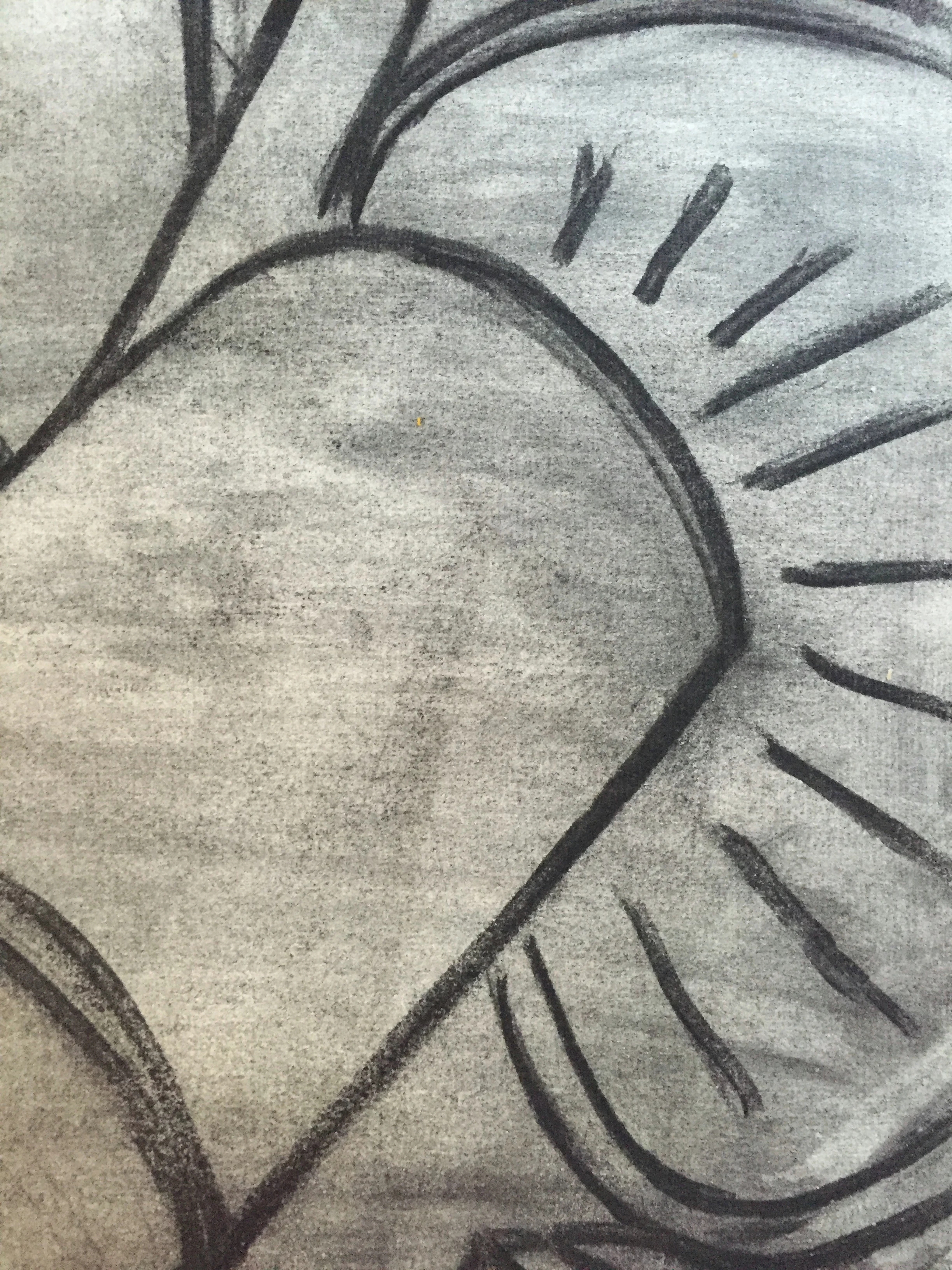 Henry Woon 1950's Charcoal Abstract