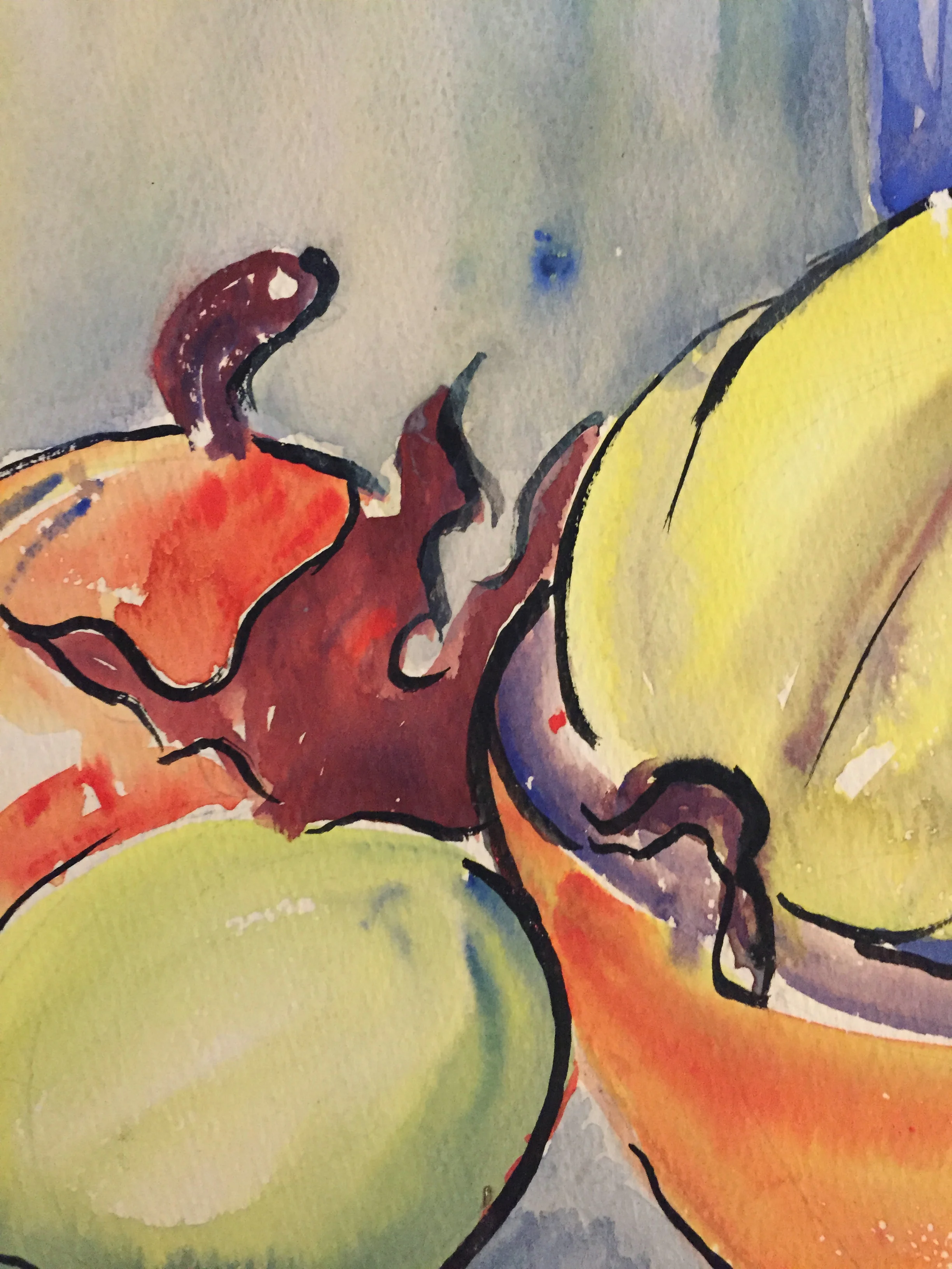 1940-1950's Attr. Jerry Opper Mid Century Watercolor Still Life