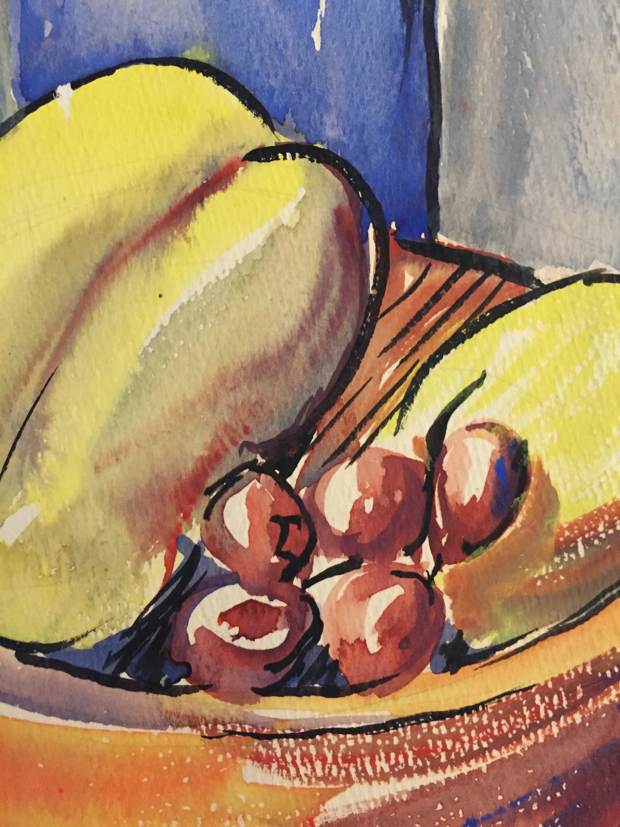 1940-1950's Attr. Jerry Opper Mid Century Watercolor Still Life