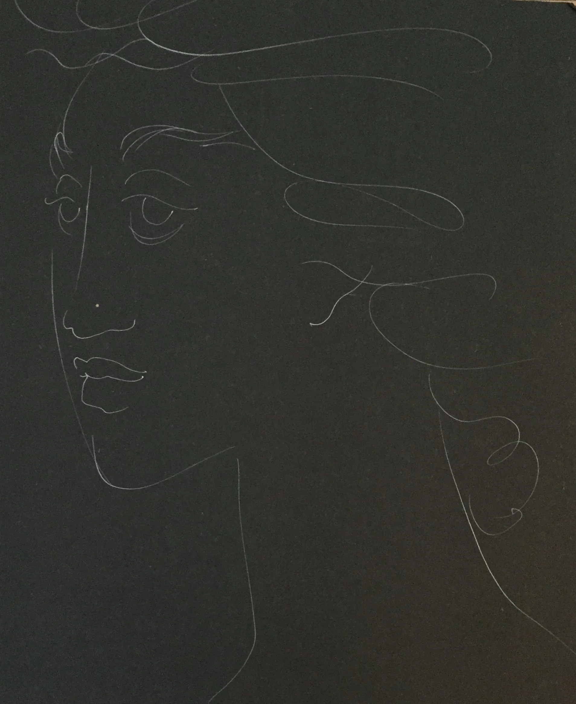1955 Madge Tennent Hawaiian Woman Original Drawing