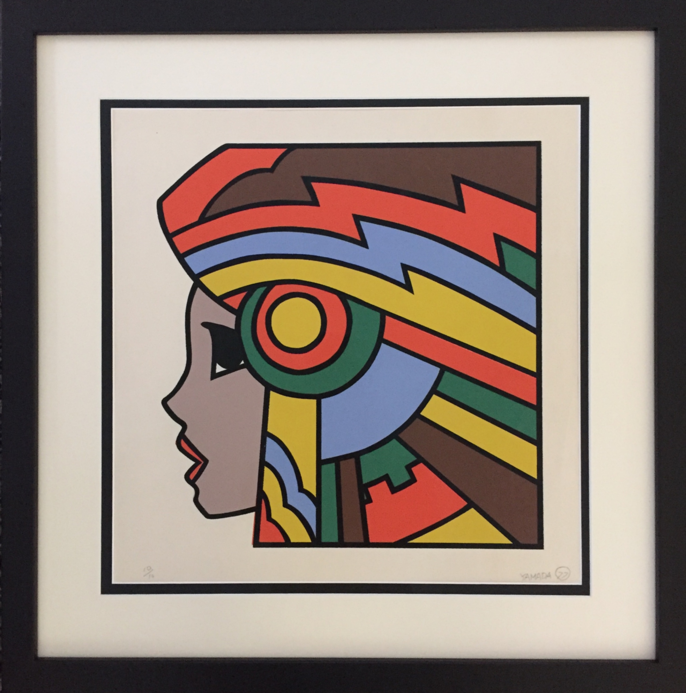 Yamada 1977 Silkscreen Girl With Headdress