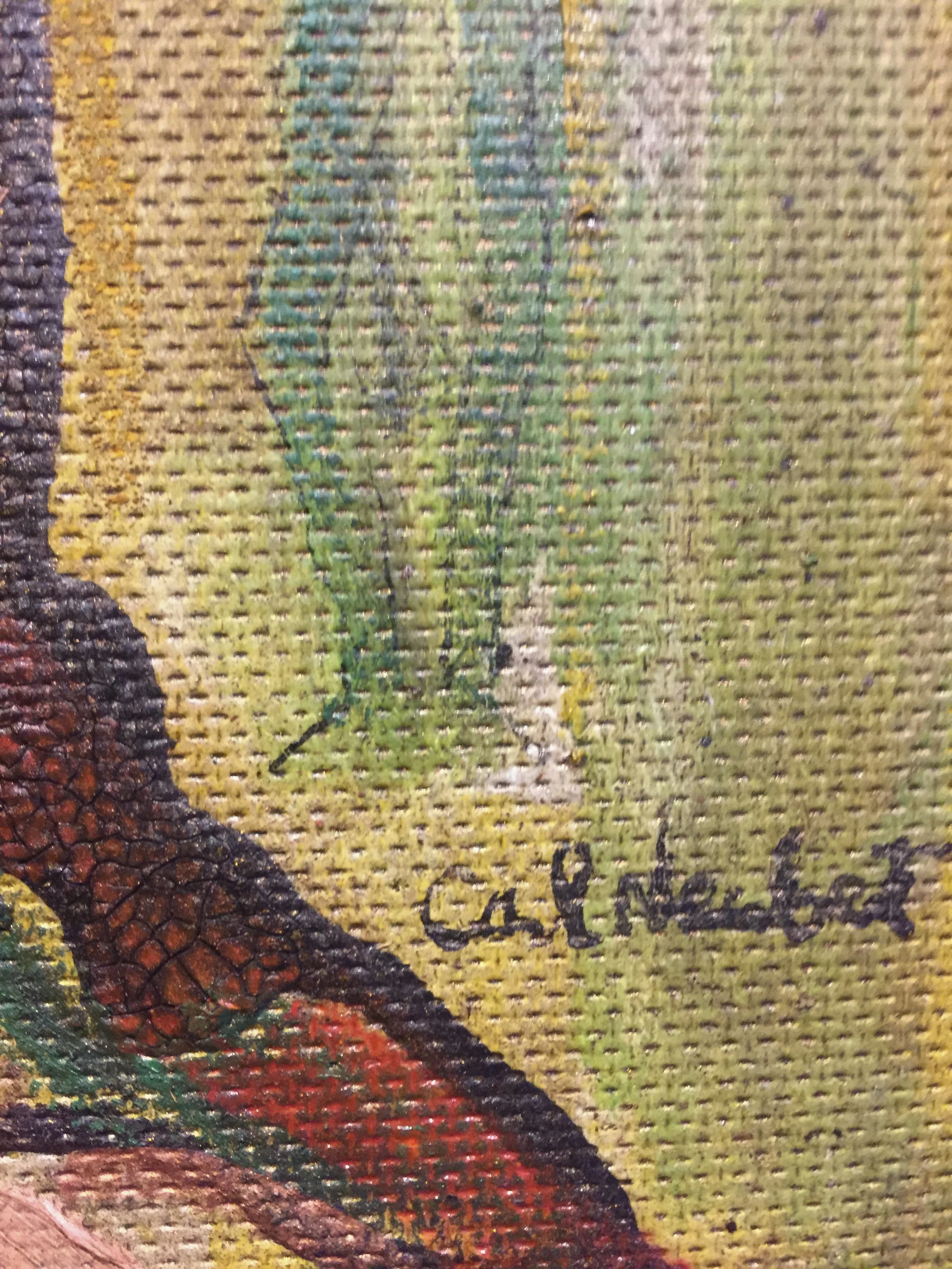 Mid Century Two Lovers Painting 1965