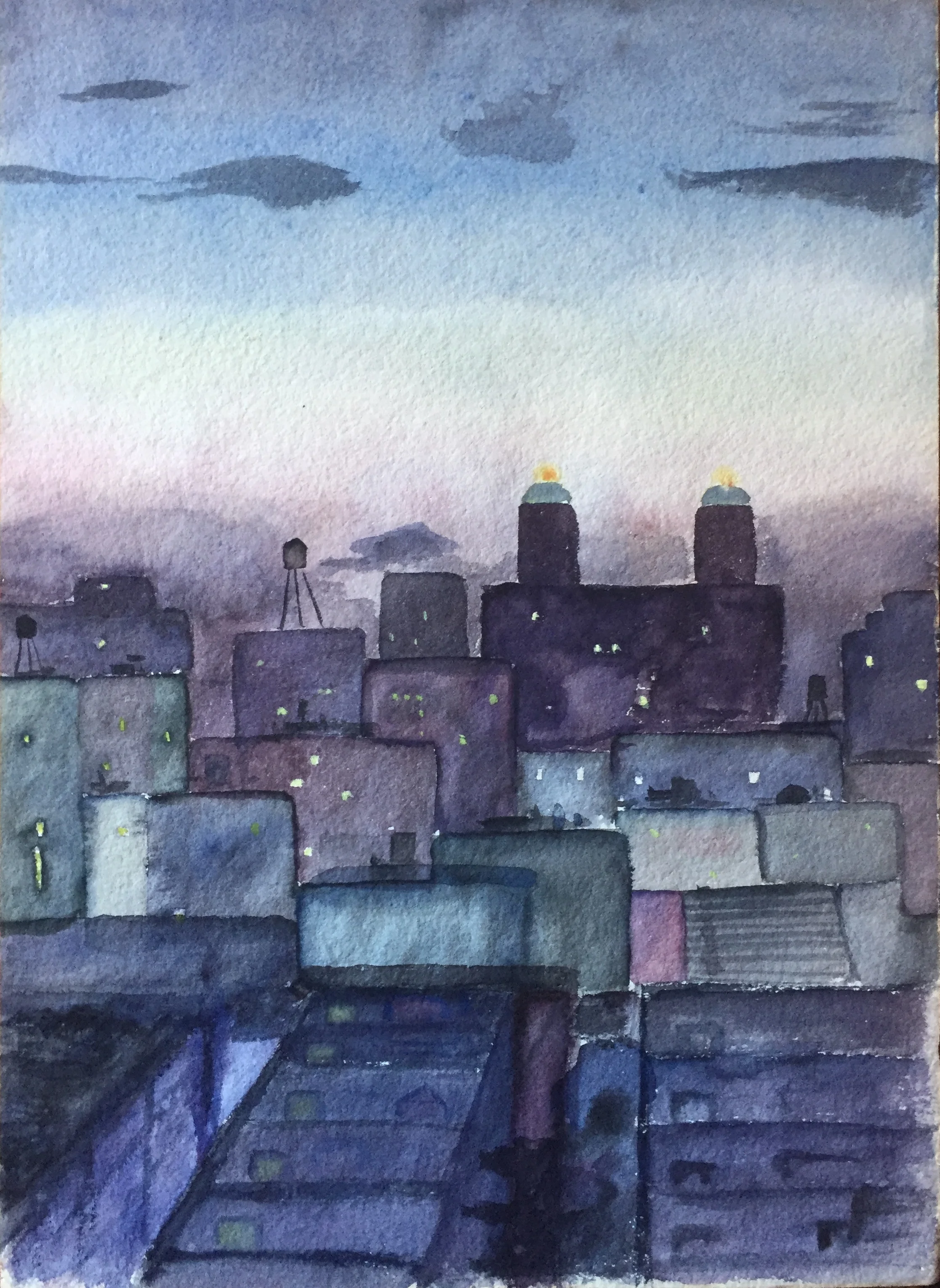 1950s New York Nocturne Landscape