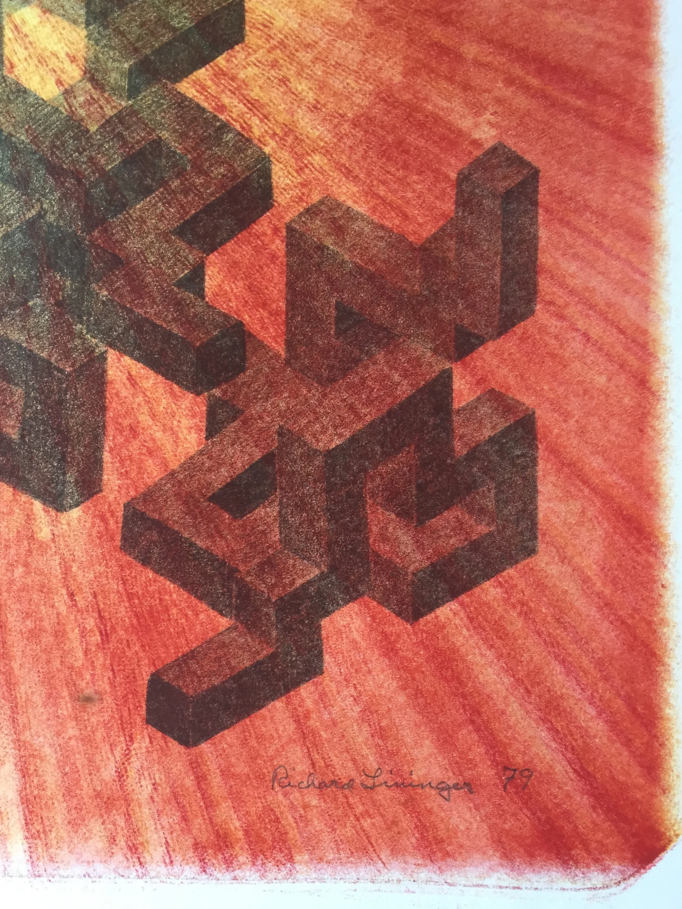 1979 Abstract Lithograph Richard Lininger