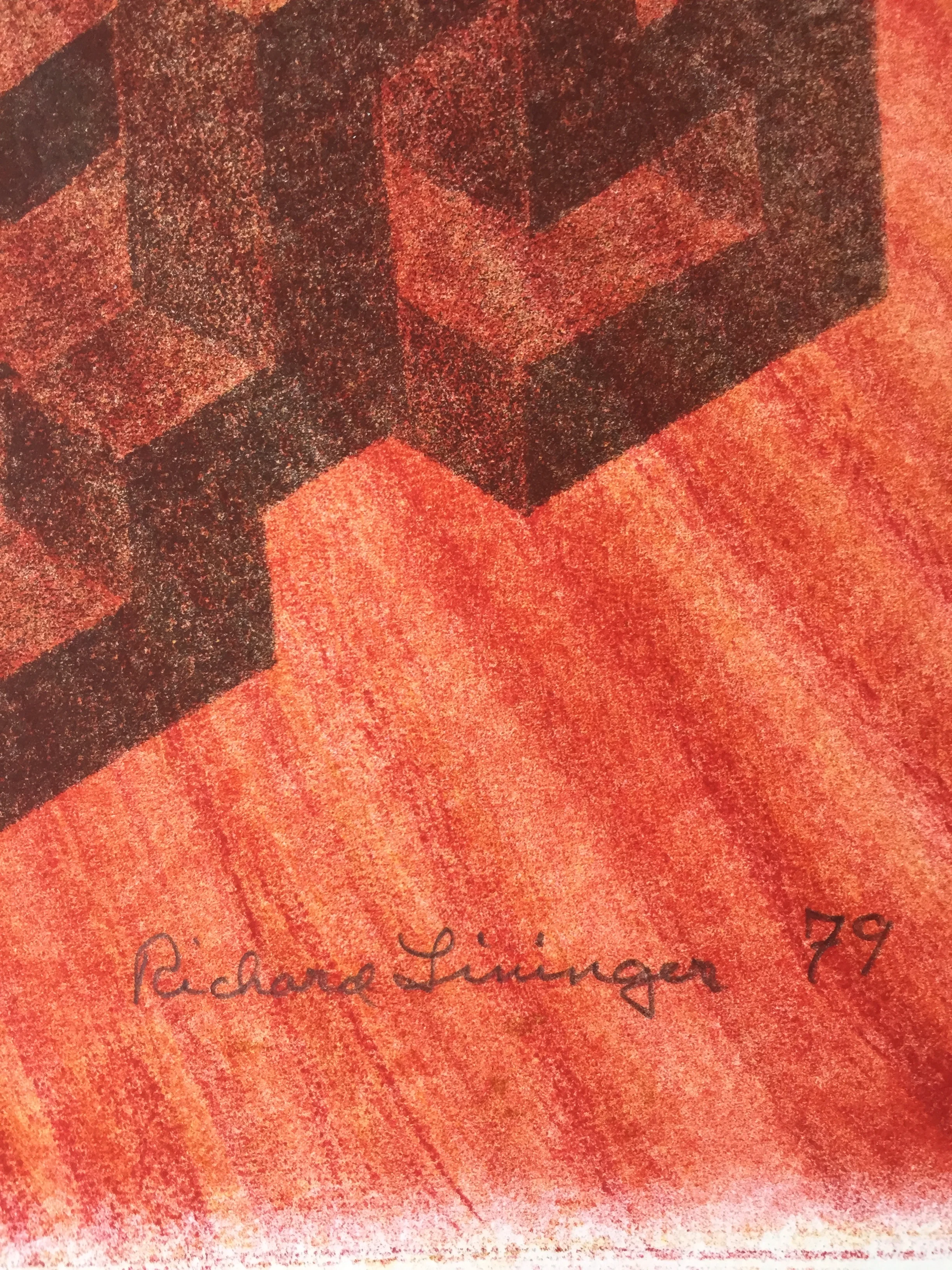 1979 Abstract Lithograph Richard Lininger