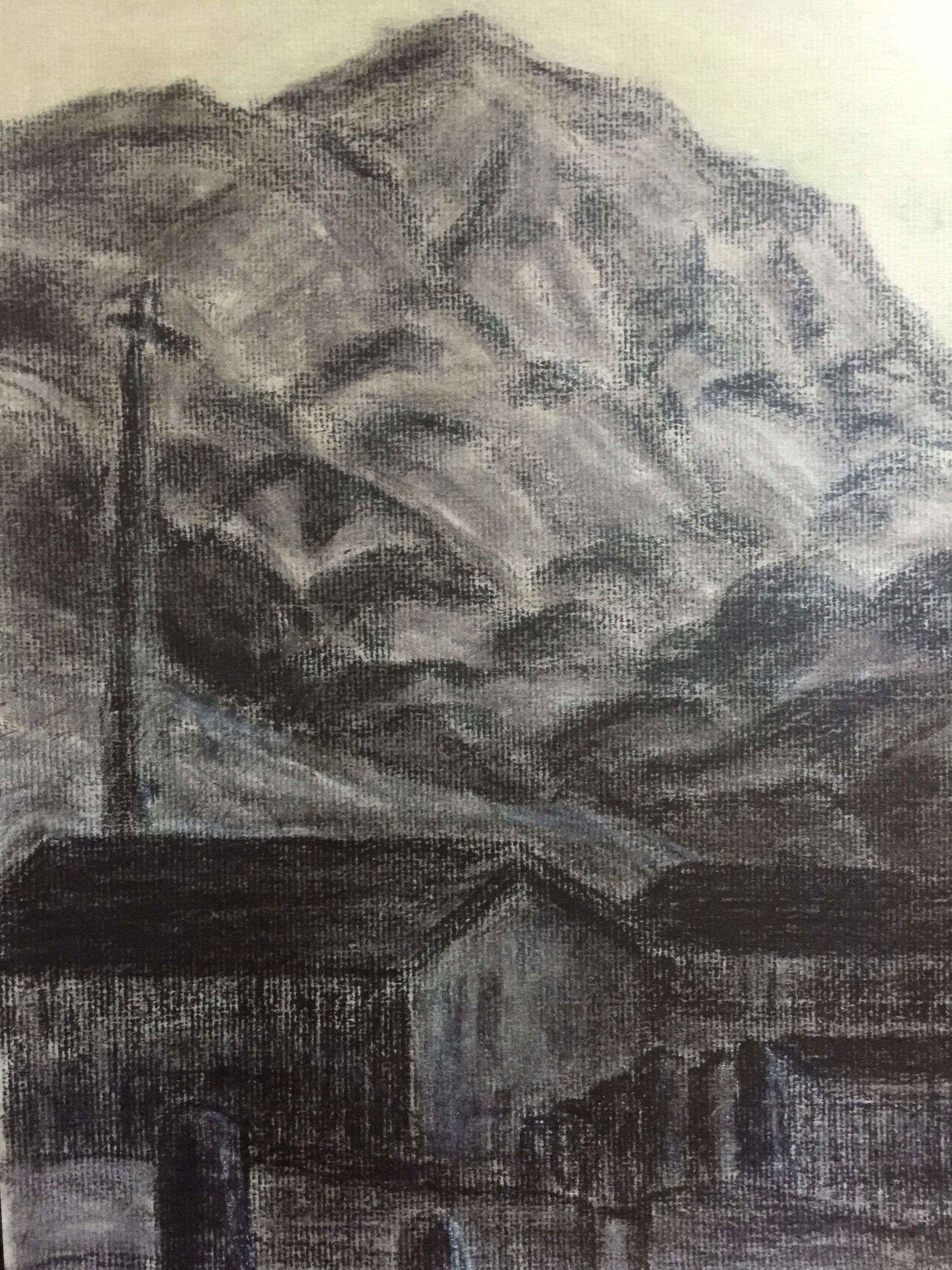 Mount Diablo 1962 Bay Area Vintage Drawing