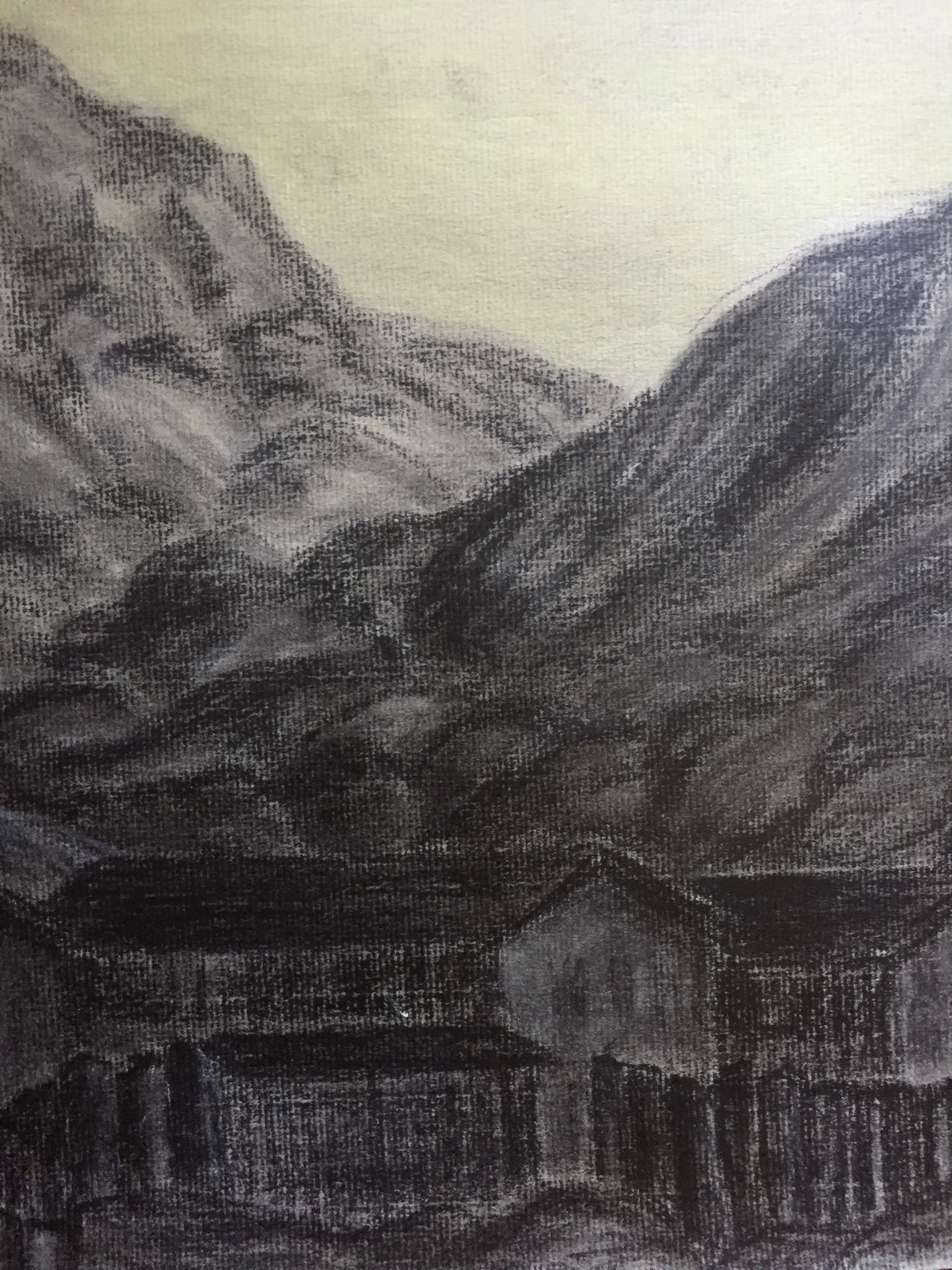 Mount Diablo 1962 Bay Area Vintage Drawing