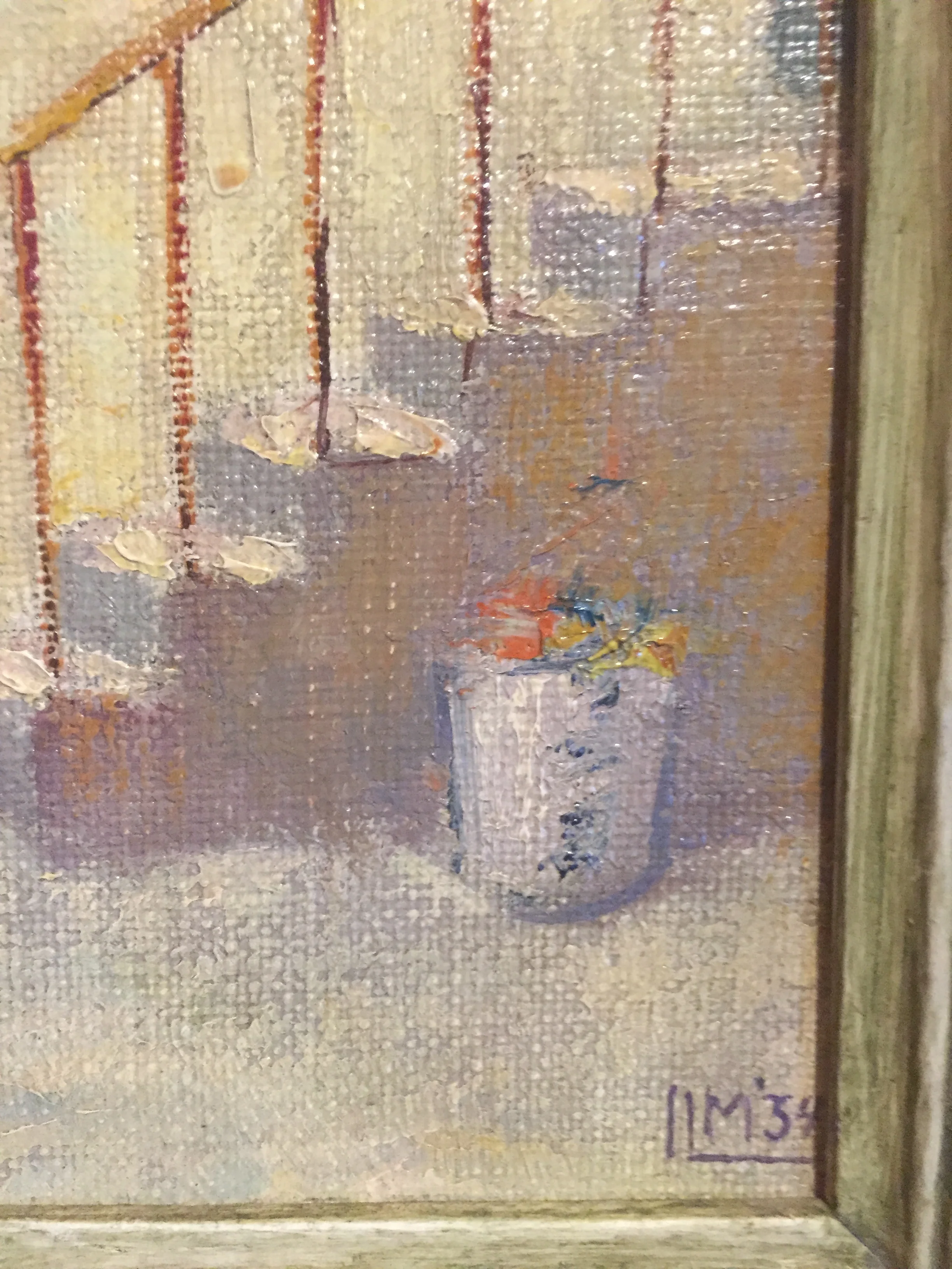 1934 Isaac Muse Laundry Day Oil on Canvas