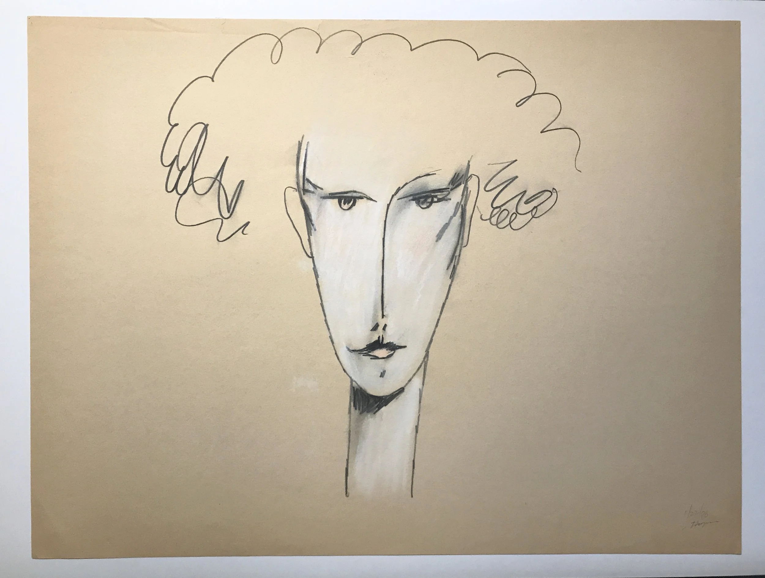 Jack Hooper 1983 Drawing Curly Hair