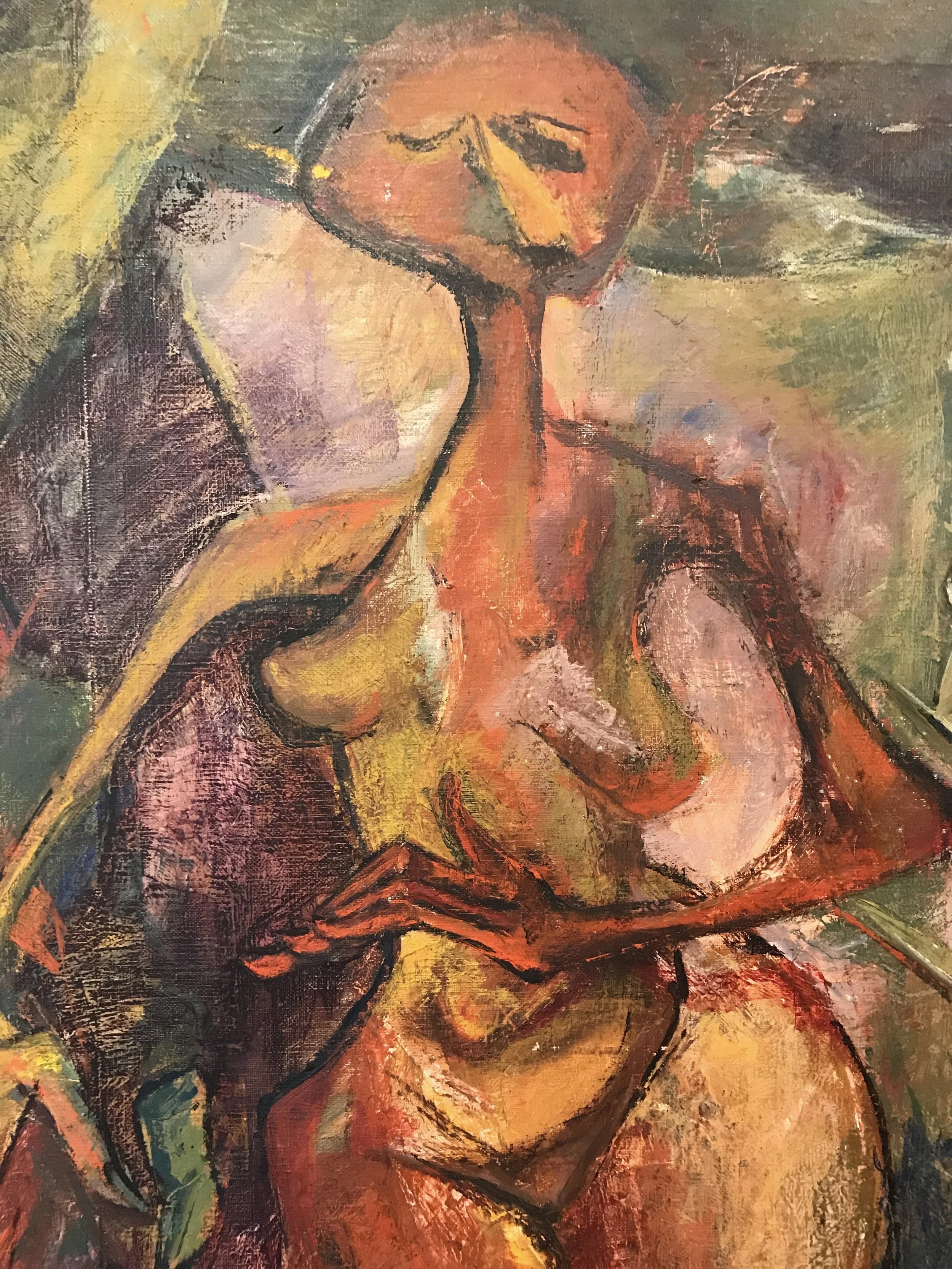 Red Lady 1950s Figurative Patricia Zippin