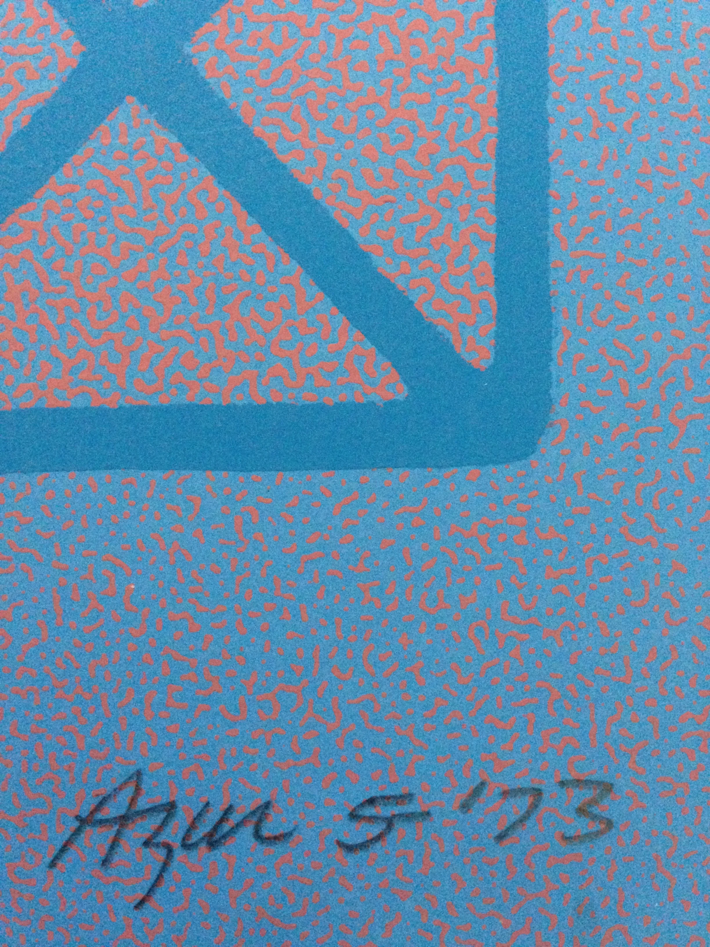 Judith Azur 1970's Graphic Op-Art Silkscreen Abstract