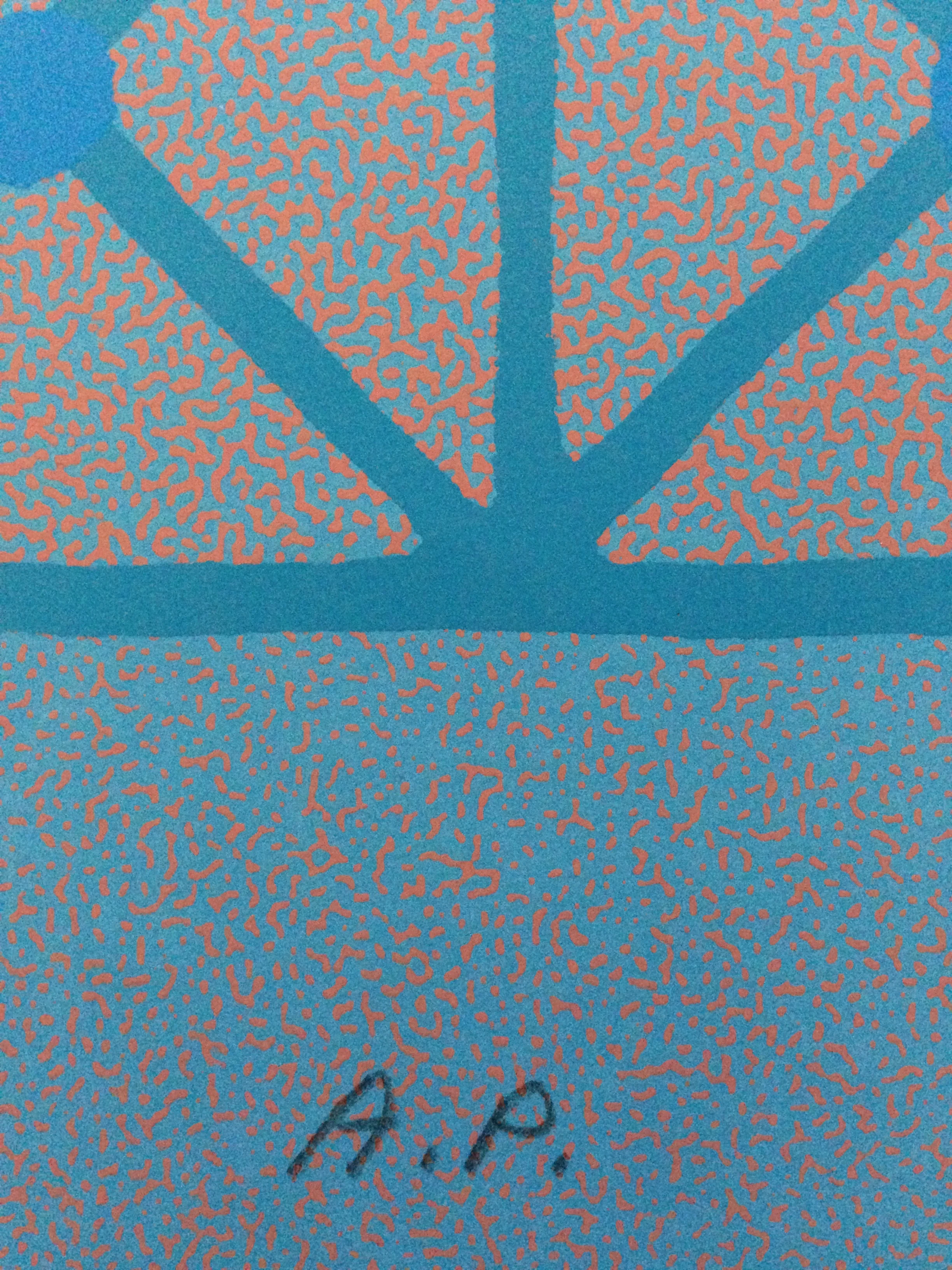 Judith Azur 1970's Graphic Op-Art Silkscreen Abstract