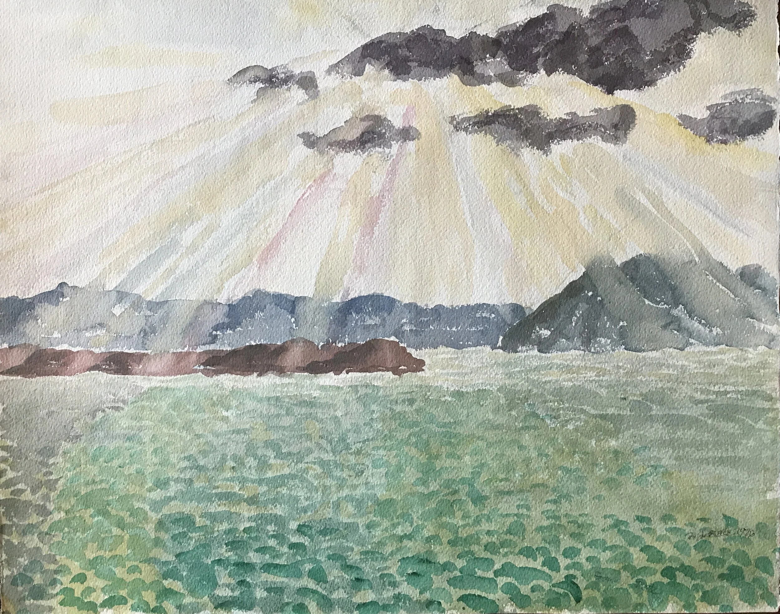 "Passing Storm" 1976 Watercolor Landscape