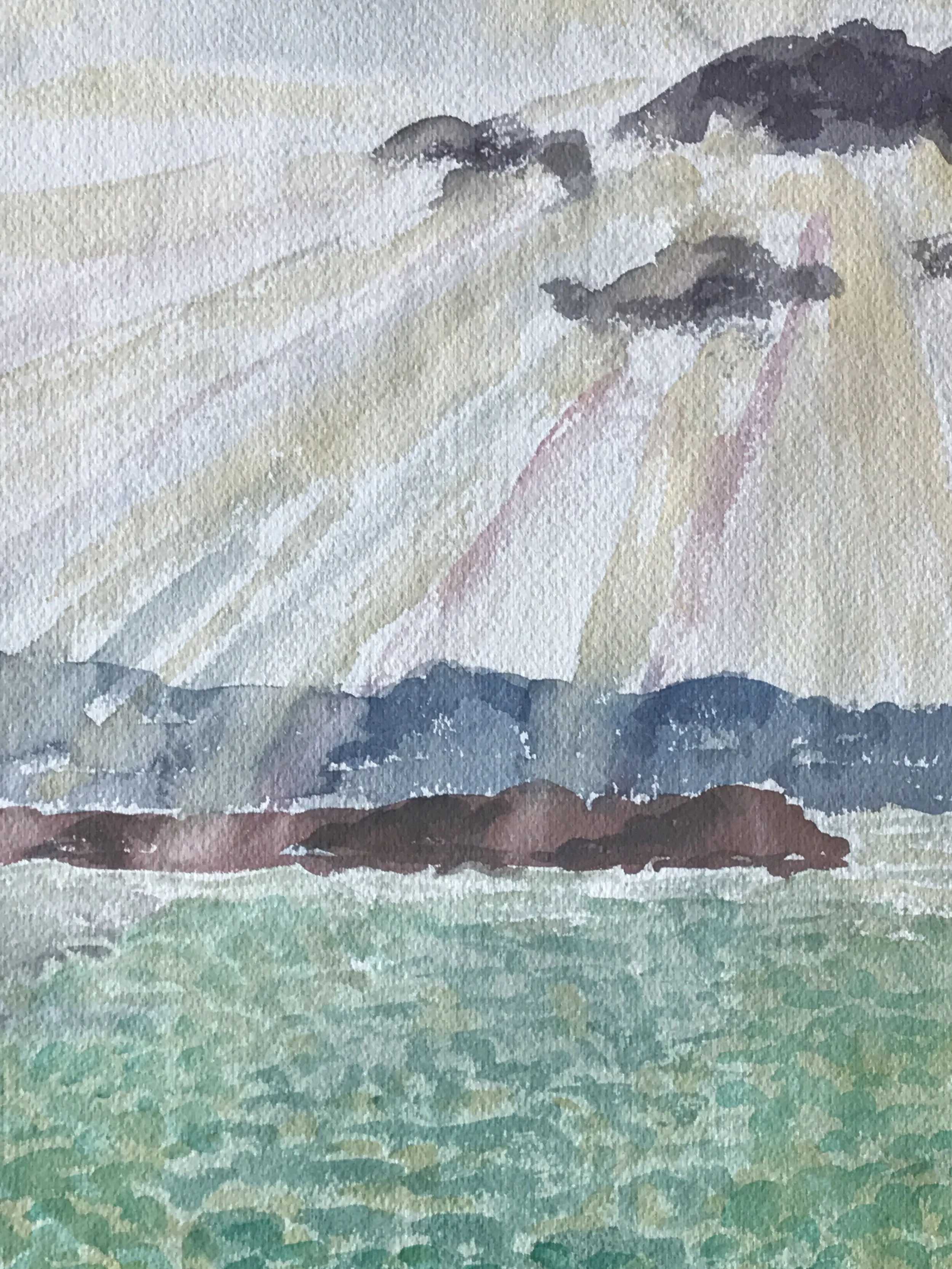 "Passing Storm" 1976 Watercolor Landscape