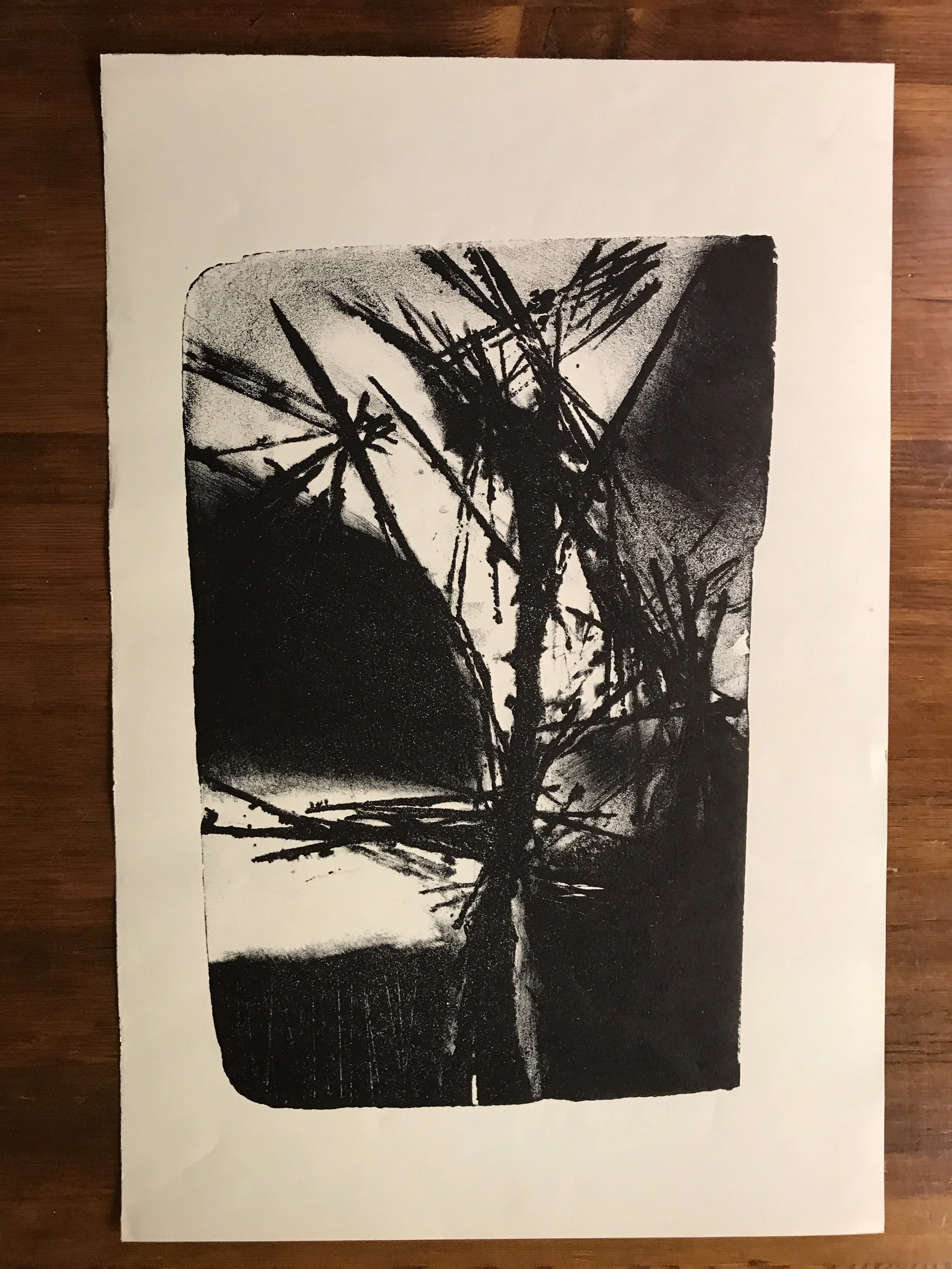 Jerry Opper 1940's Abstract Stone Lithograph