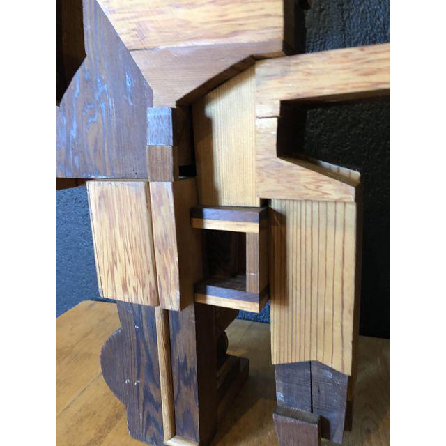 1960s Brutalist Wood Figurative Sculpture Mid Century