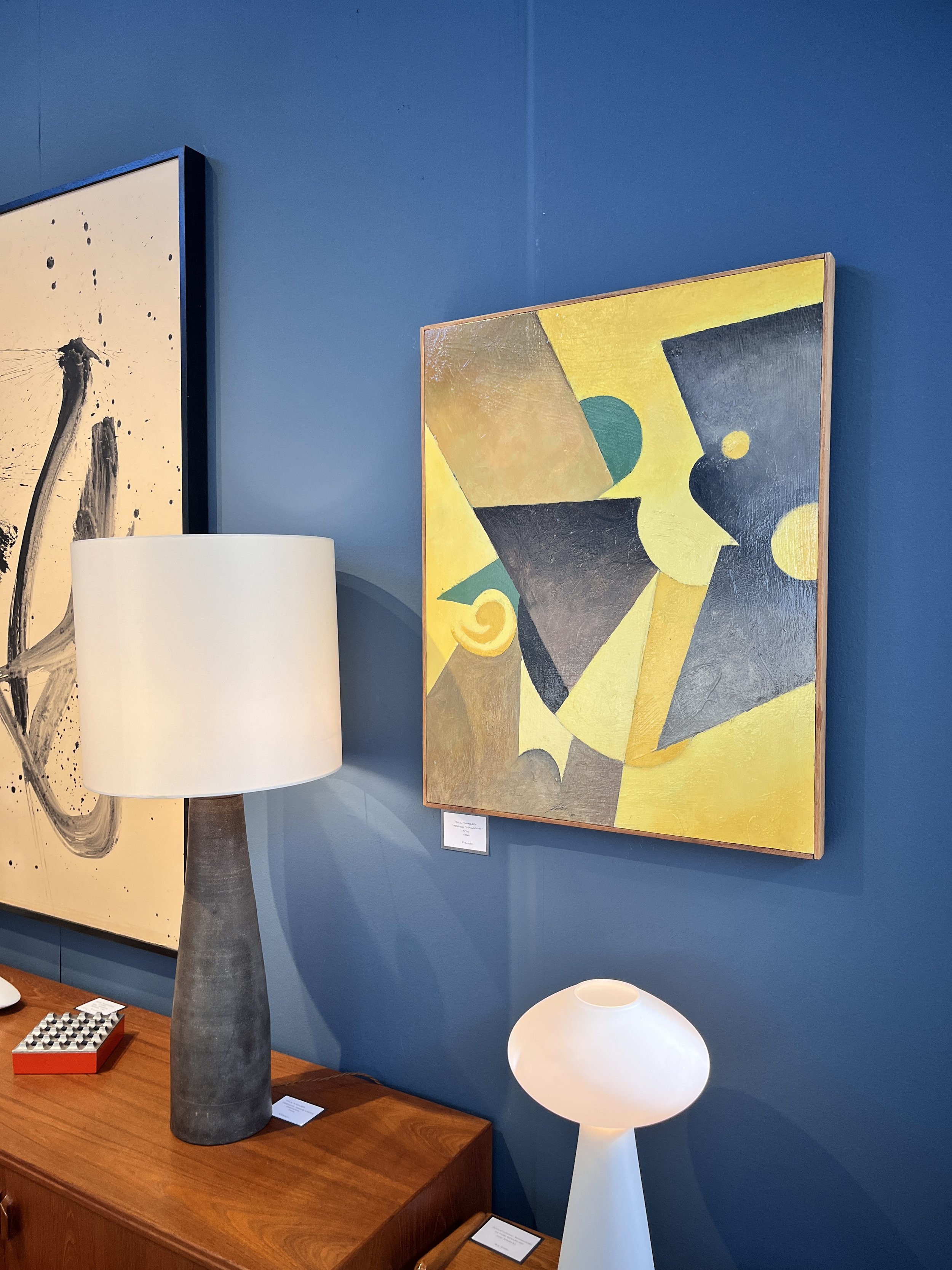 Bill Shields 
"Yellow Dialogue" (1970s)
Oil on board
24" x 30"  