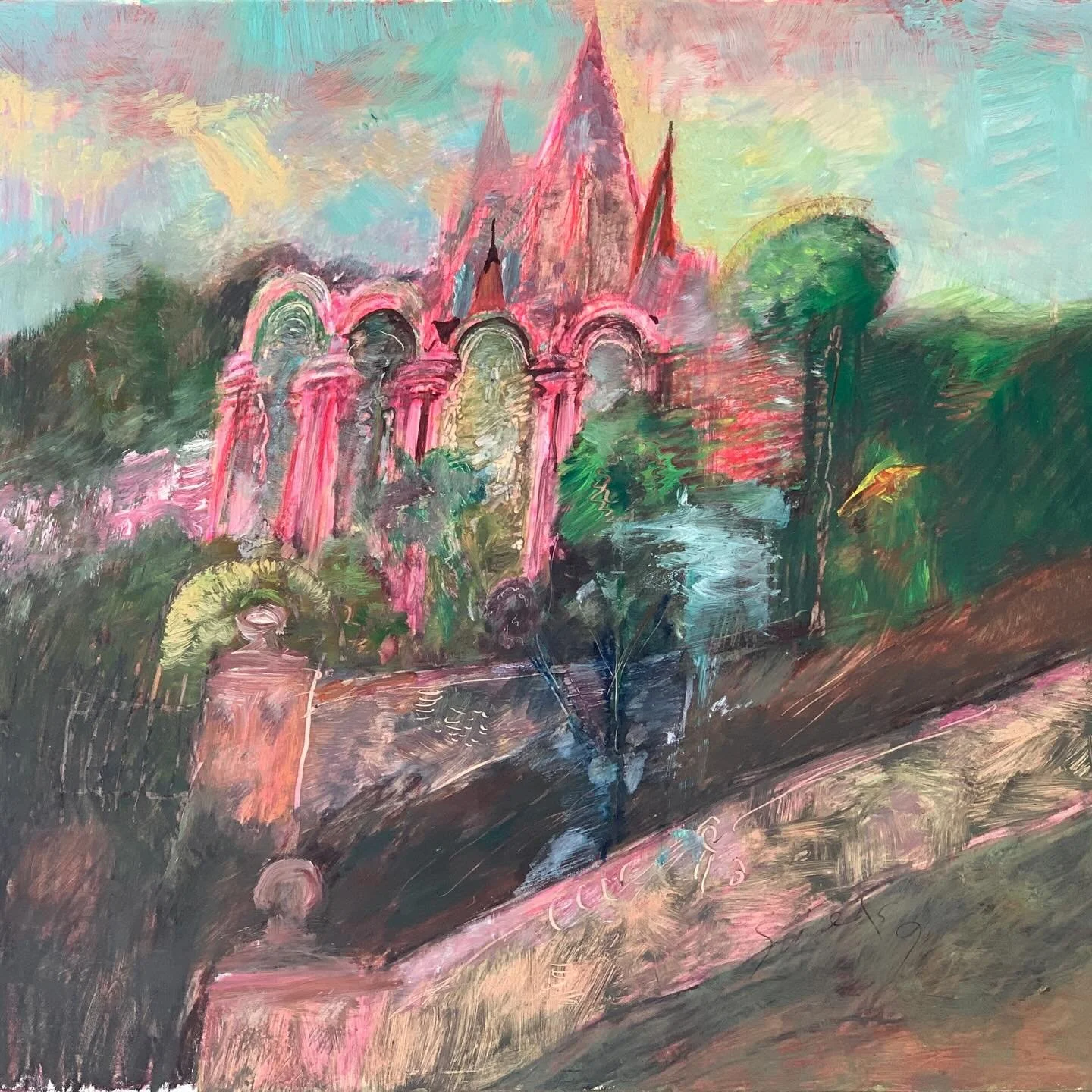 I had a dream last night that I was running for a train but my socks were too big and kept slipping around my feet. I had to stop and adjust them every few seconds making me miss my train.

Art by Bill Shields. DM for inquiries