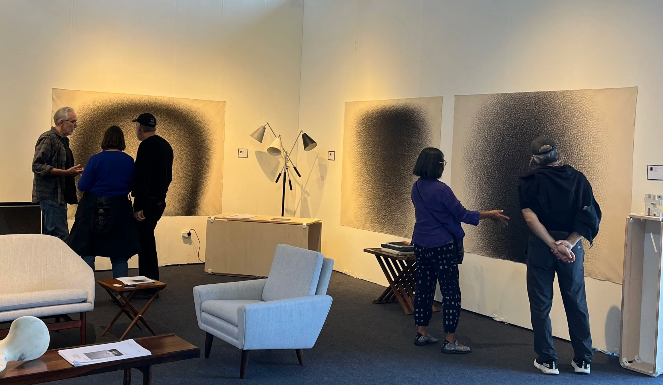 Jack Scott, "Clear Lobe" (1977) & "T-Blur" (1977) & "Slow Blur" Charcoal on canvas