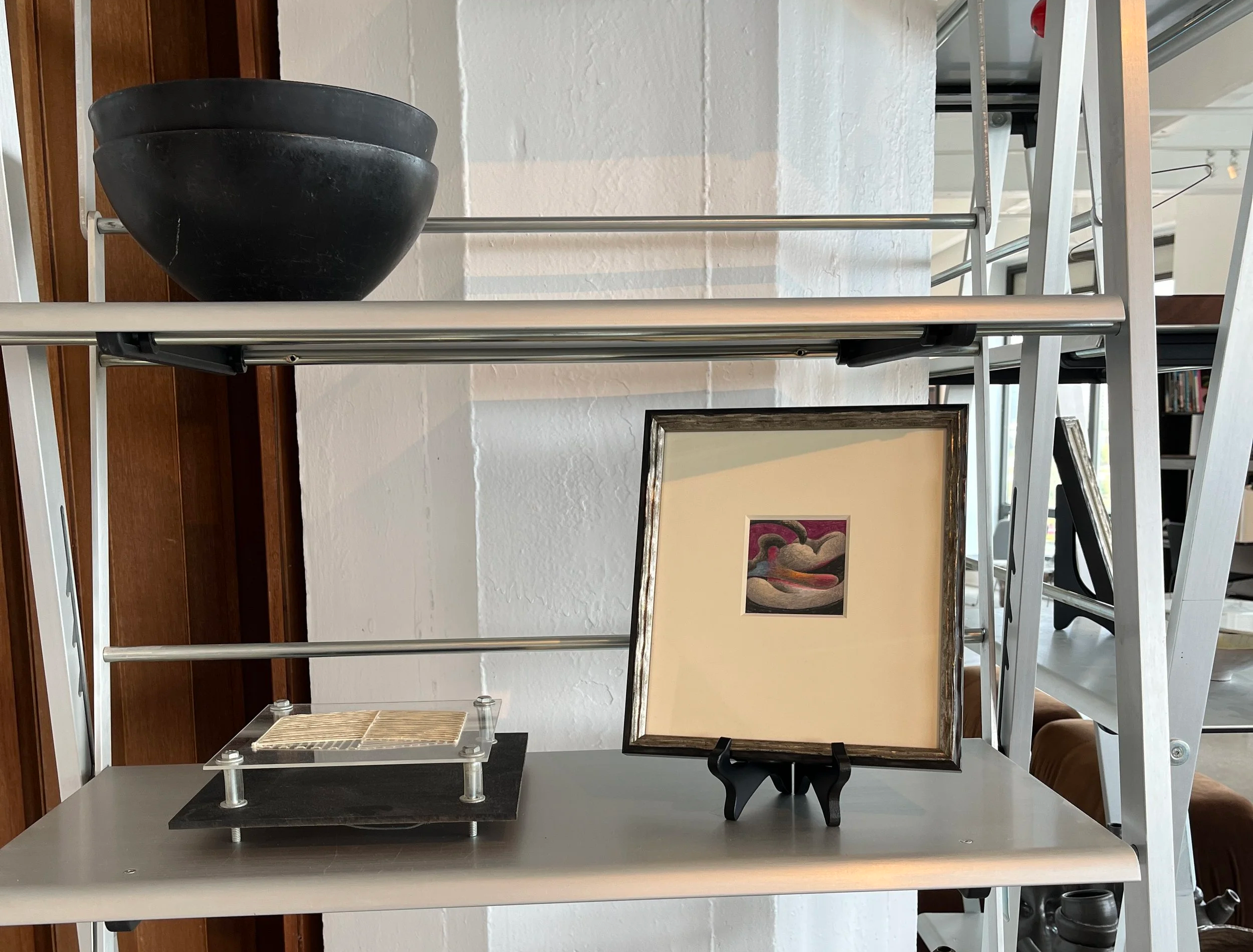 Bill Shields
"Micro Biomorphic Abstract Drawing "
(1990s)
Pastel, pencil charcoal on board
3" x 3" 