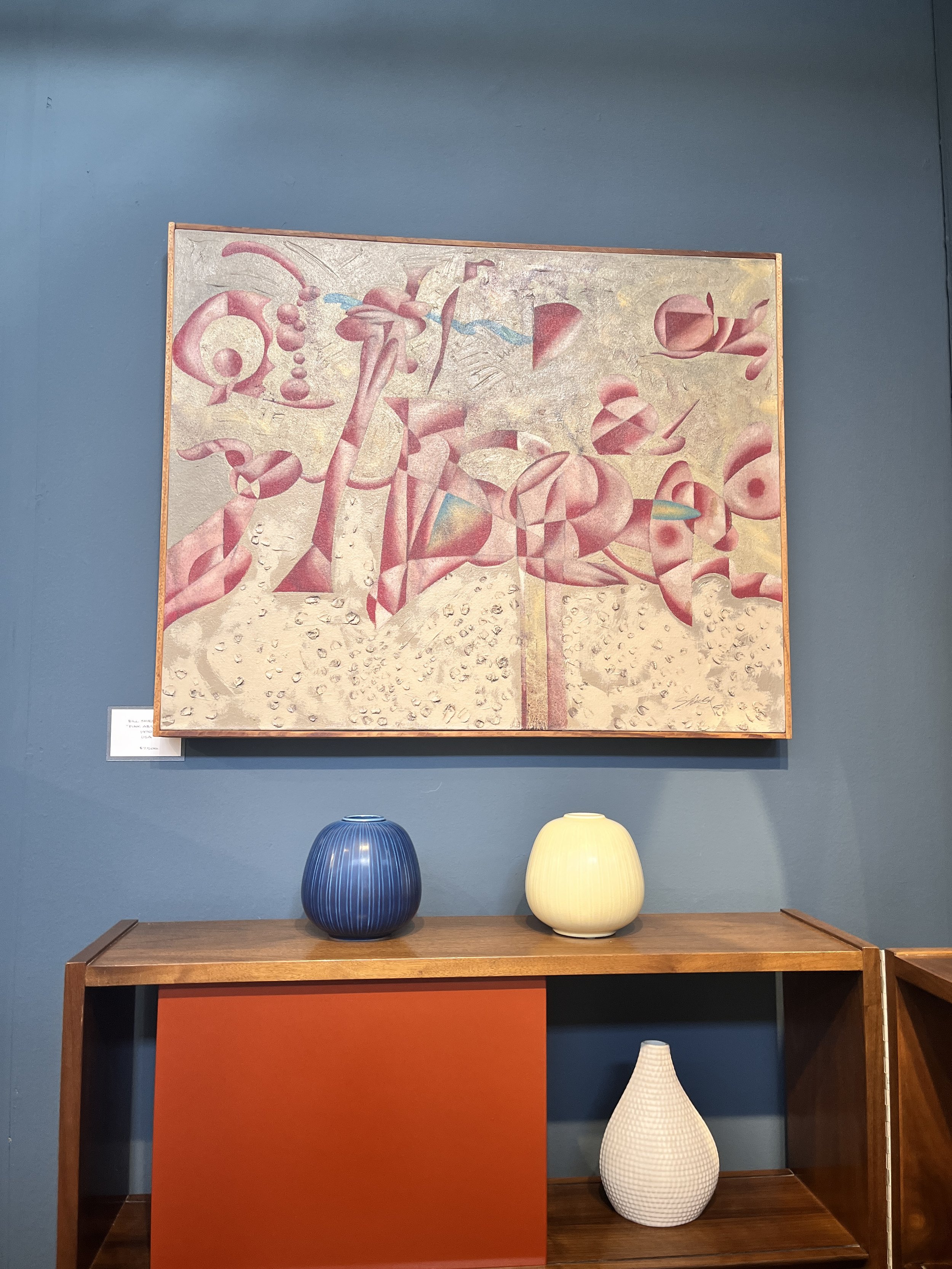 Bill Shields 
"Pink Abstract" (1970s)
Oil on board
30" x 24"