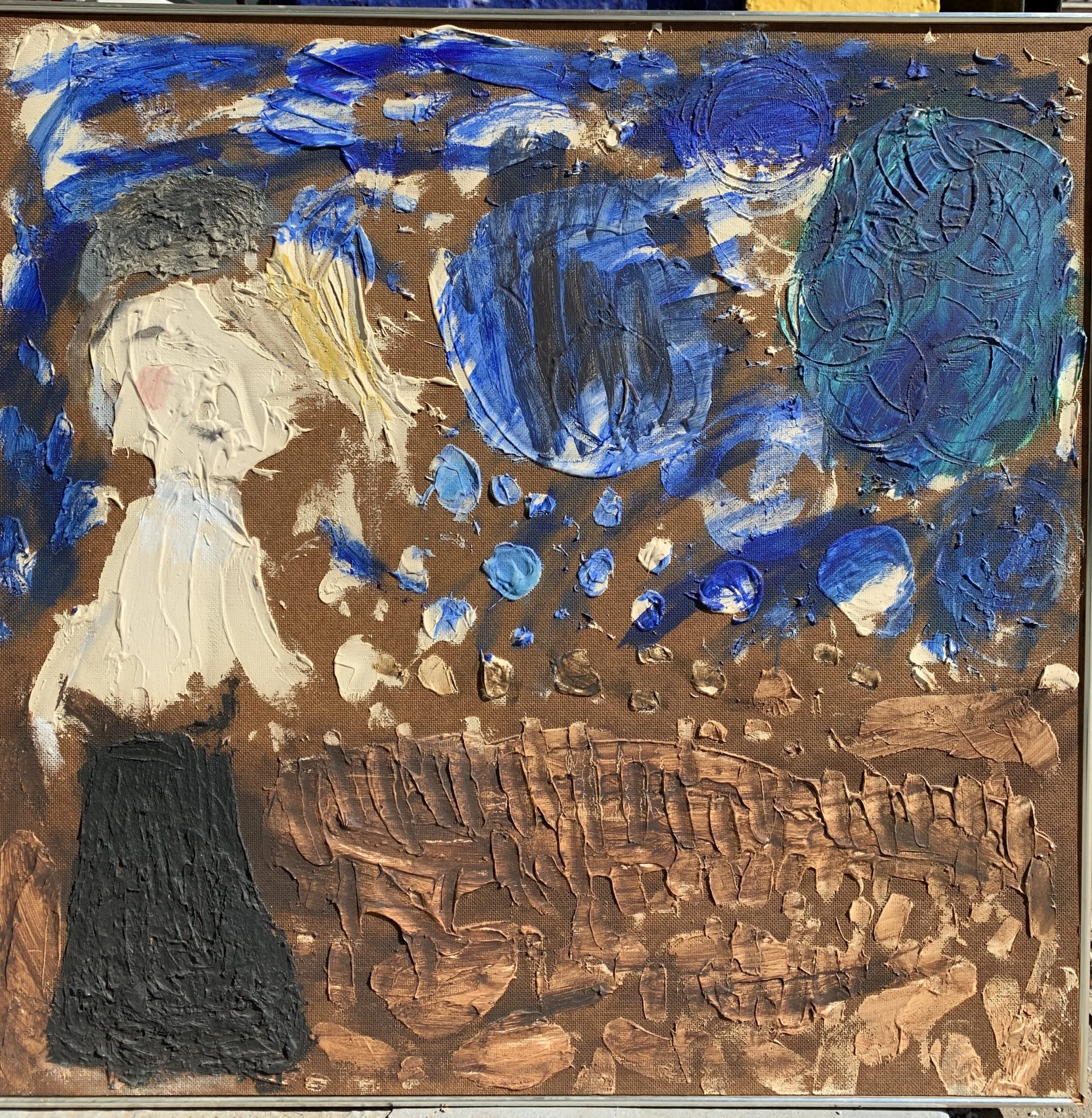 Sylvia Rutkoff "Girl with Beret" (1950s) Oil on masonite 32" x 32"