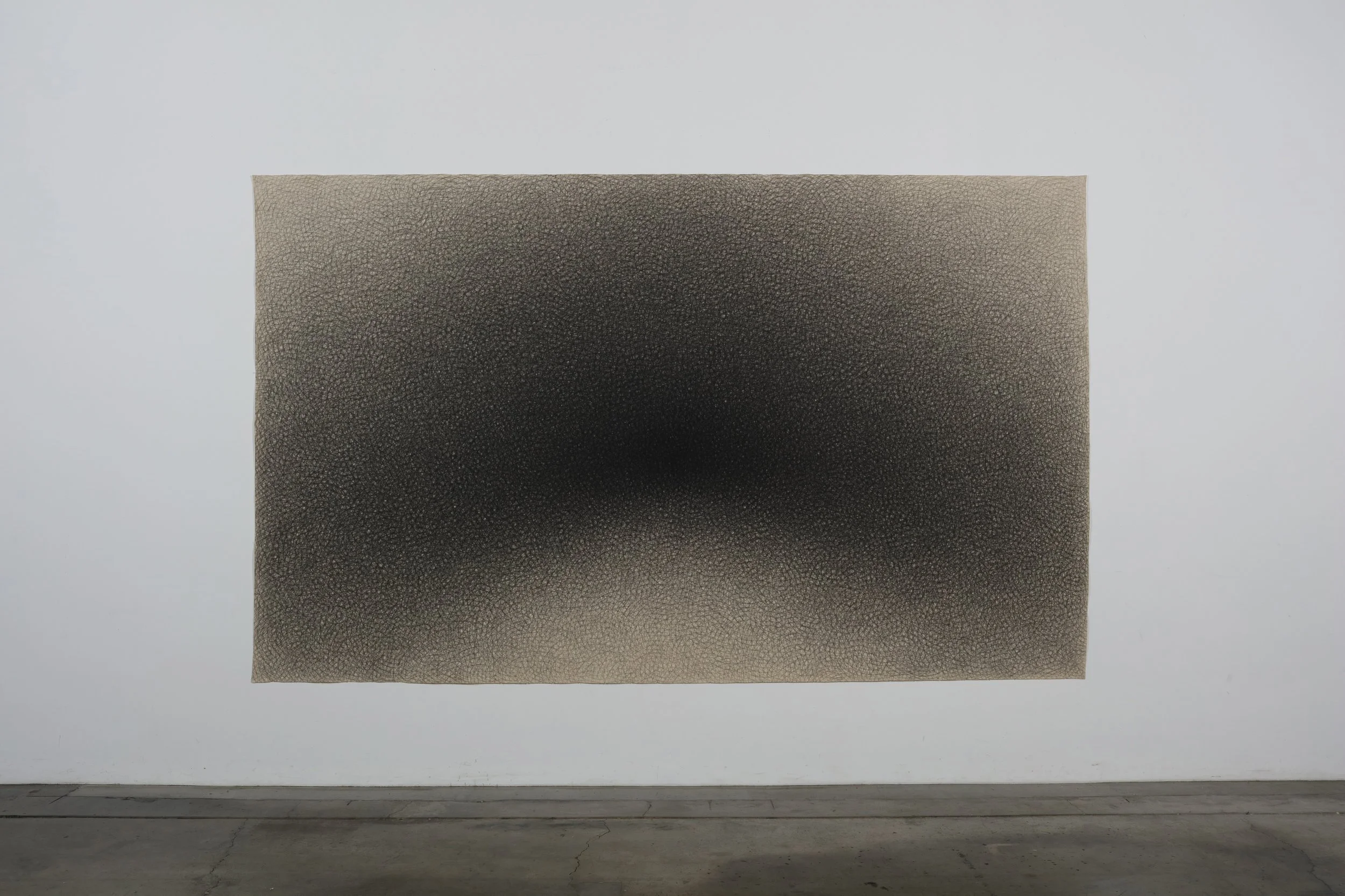 Jack Scott, "Low Arc" (1976) Charcoal on canvas, 83.5' x 139", 
p/c: Mark Serr