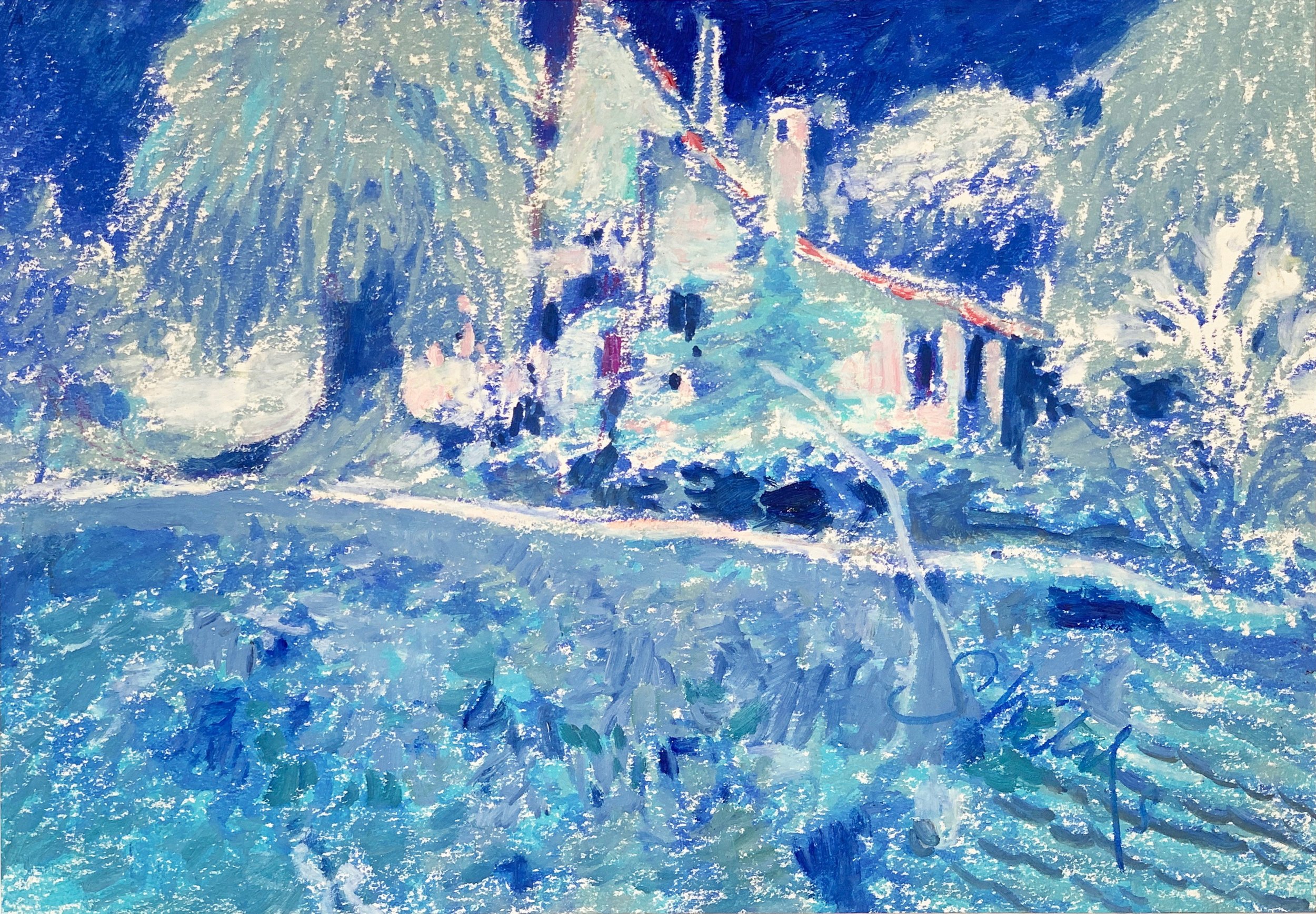 Bill Shields
"Blue Day" (1987)
Oil pastel on paper
11.5" x 8"