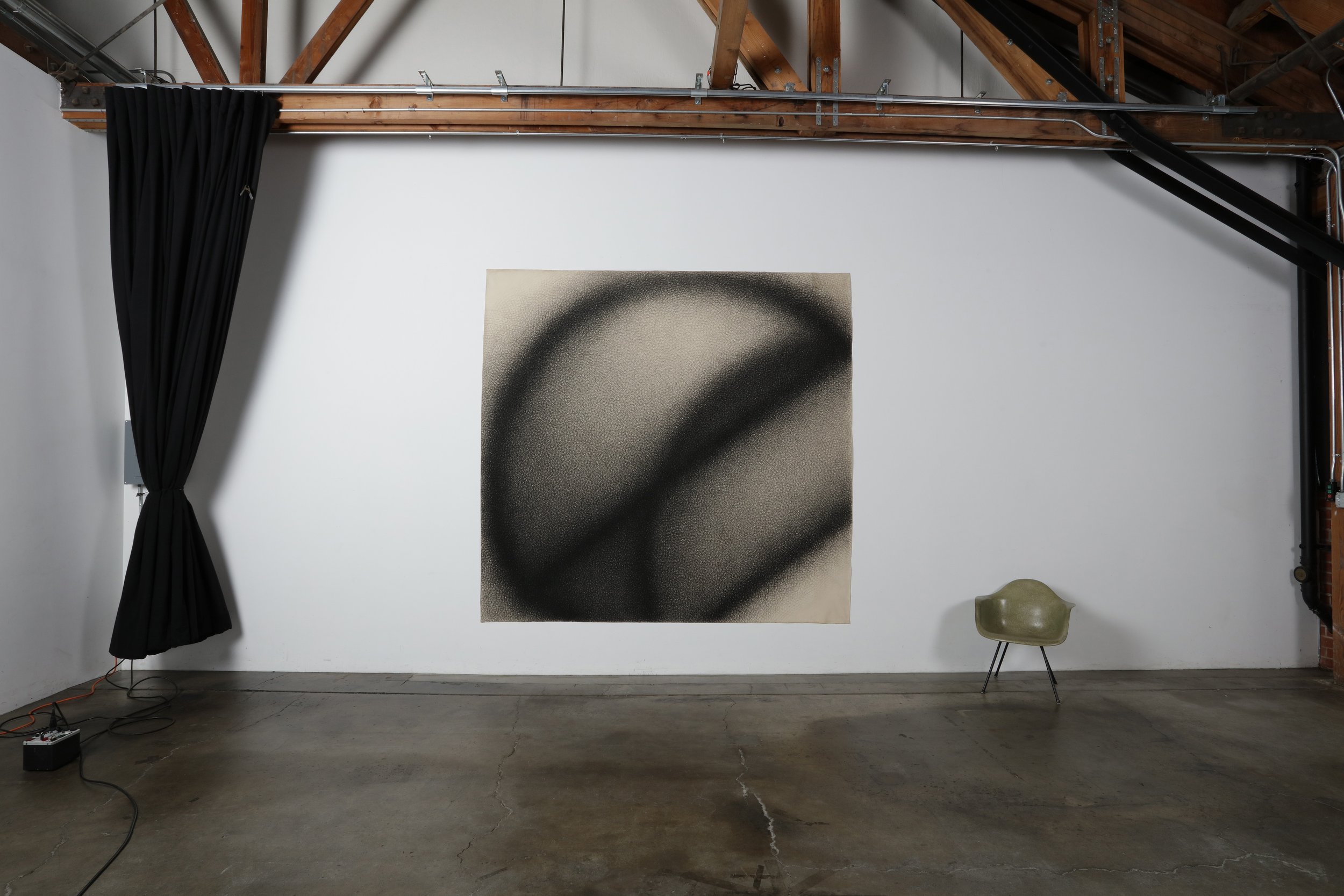 Jack Scott, "Long Shot" (1976) Charcoal on canvas, 99.5" x 104"
p/c: Mark Serr