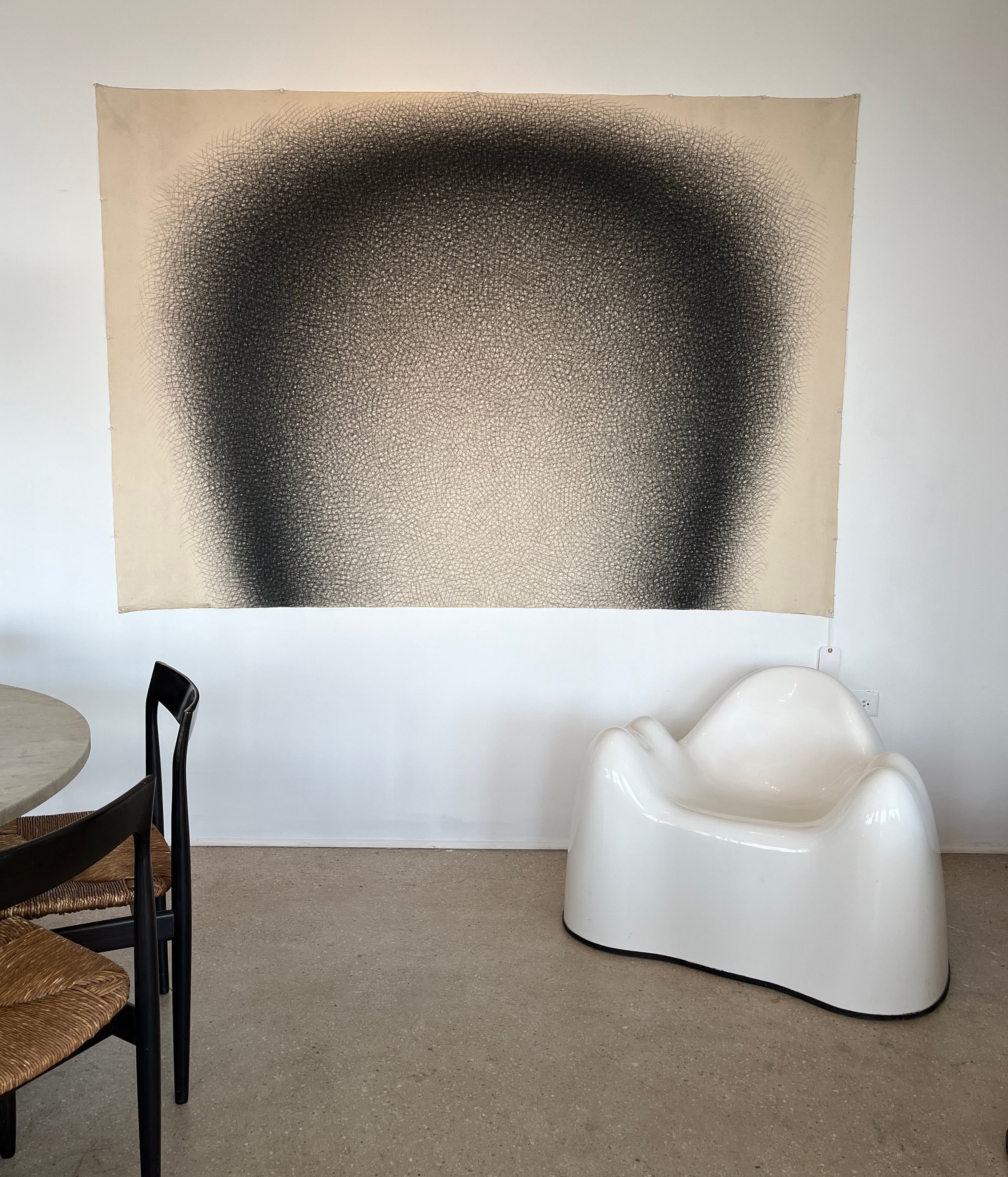 Jack Scott, "Clear Lobe" (1977), Charcoal on canvas, 83" x 57"