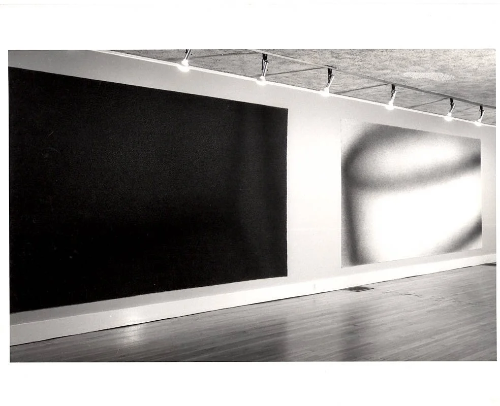 Jack Scott, "Dark Horse" (1978) & "Long Shot" (1978) Charcoal on canvas