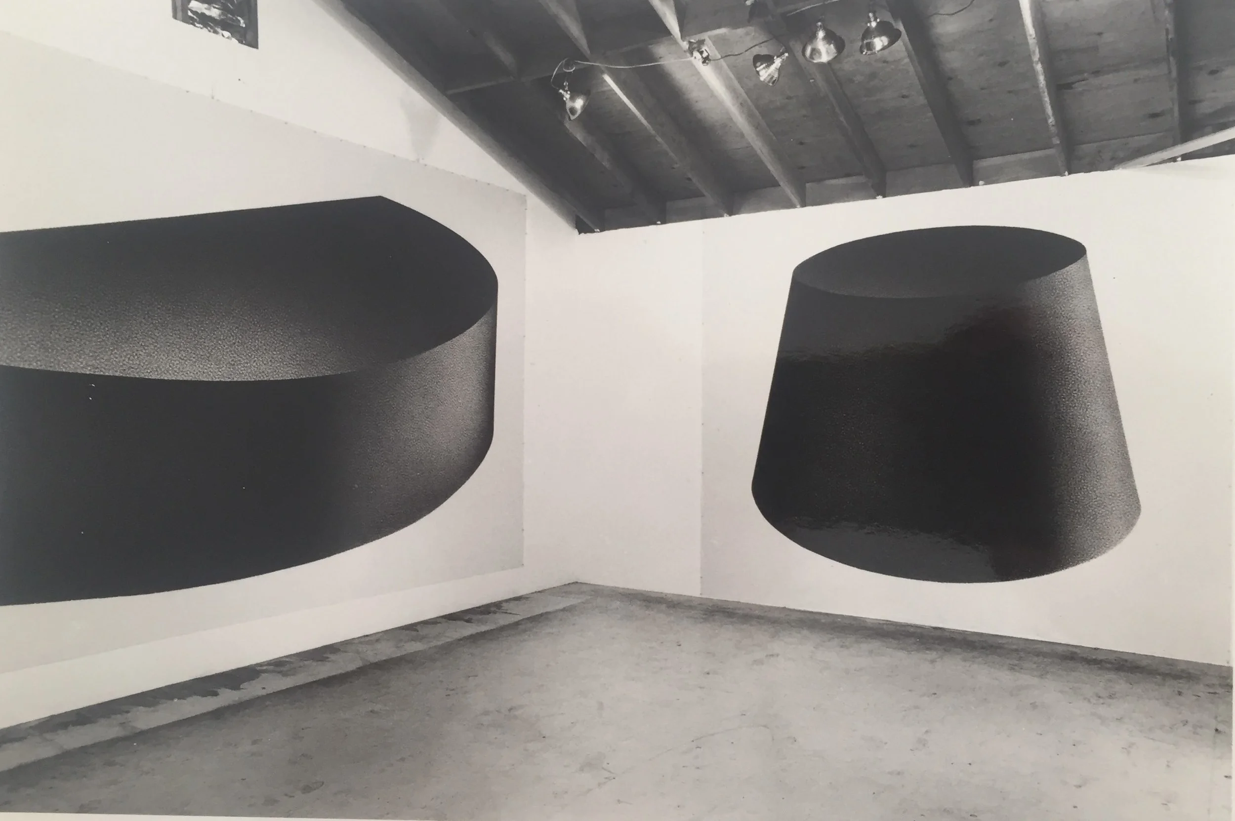 Jack Scott, "Untitled" (1976) 240" x 120"  & "One" (1980) 150" x 120" Charcoal on canvas