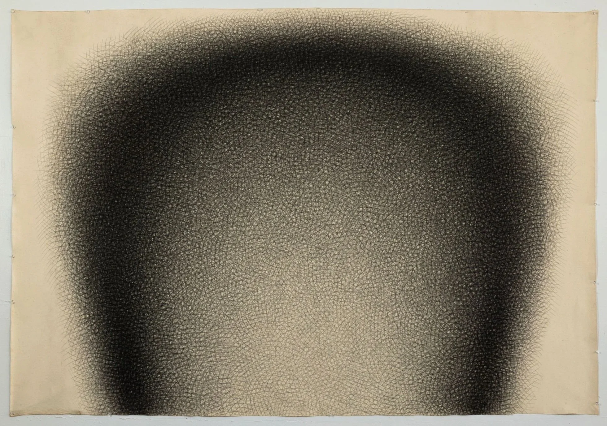 Jack Scott Clear Lobe 1977 monumental charcoal drawing unstretched canvas abstract