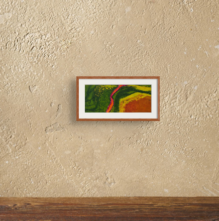 Myril Adler
"Equatorial Curtain"
c.1960s
Intaglio etching collage, ink on paper
5.75" x 2.5"