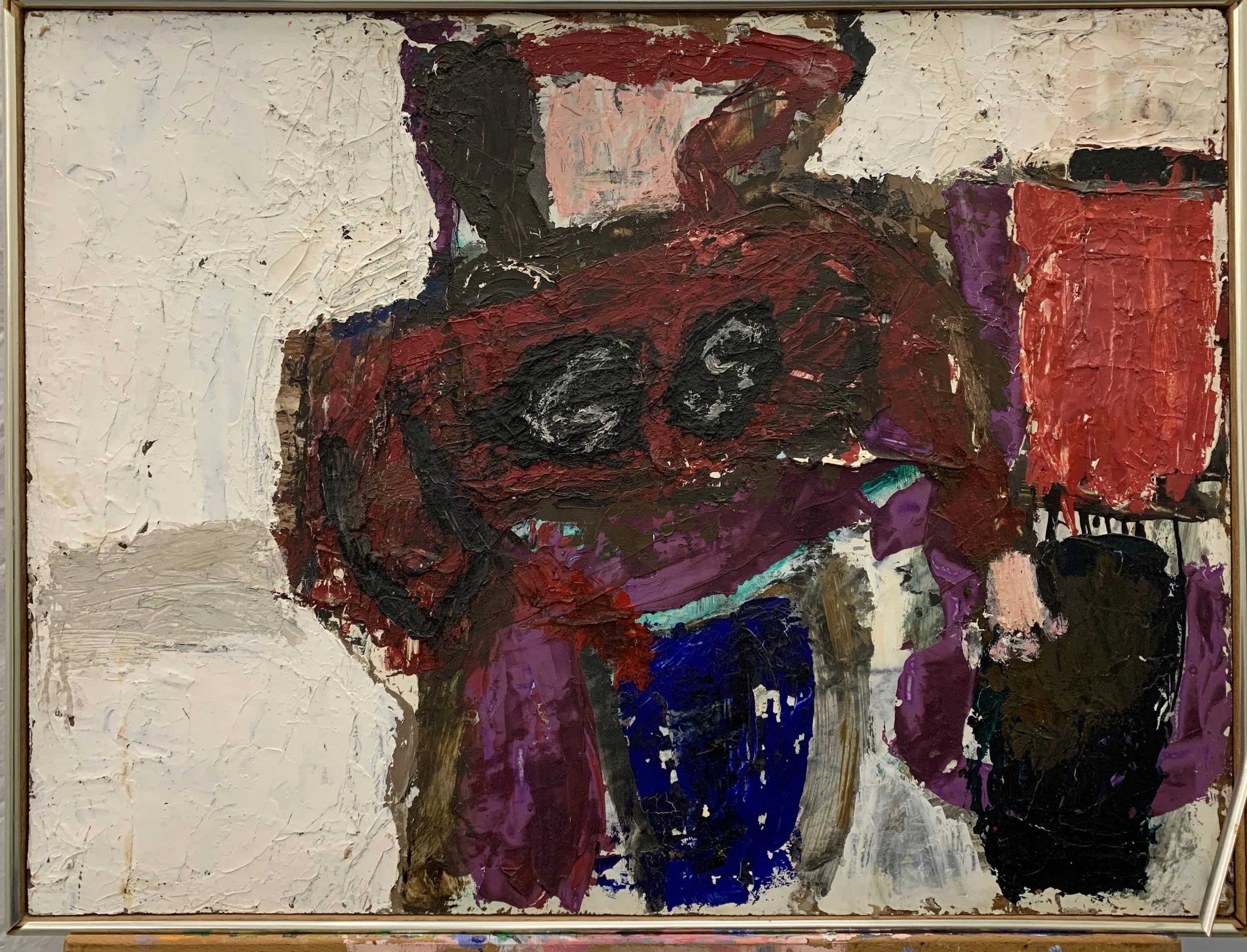 Sylvia Rutkoff "Football Player" (1950s) Oil on masonite 24" x 18"