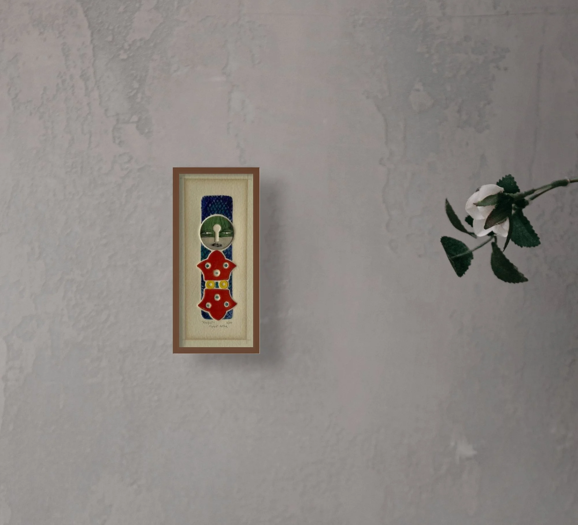 Myril Adler
"Knight"
c.1960s
Collagraph ink on paper
2" x 5"