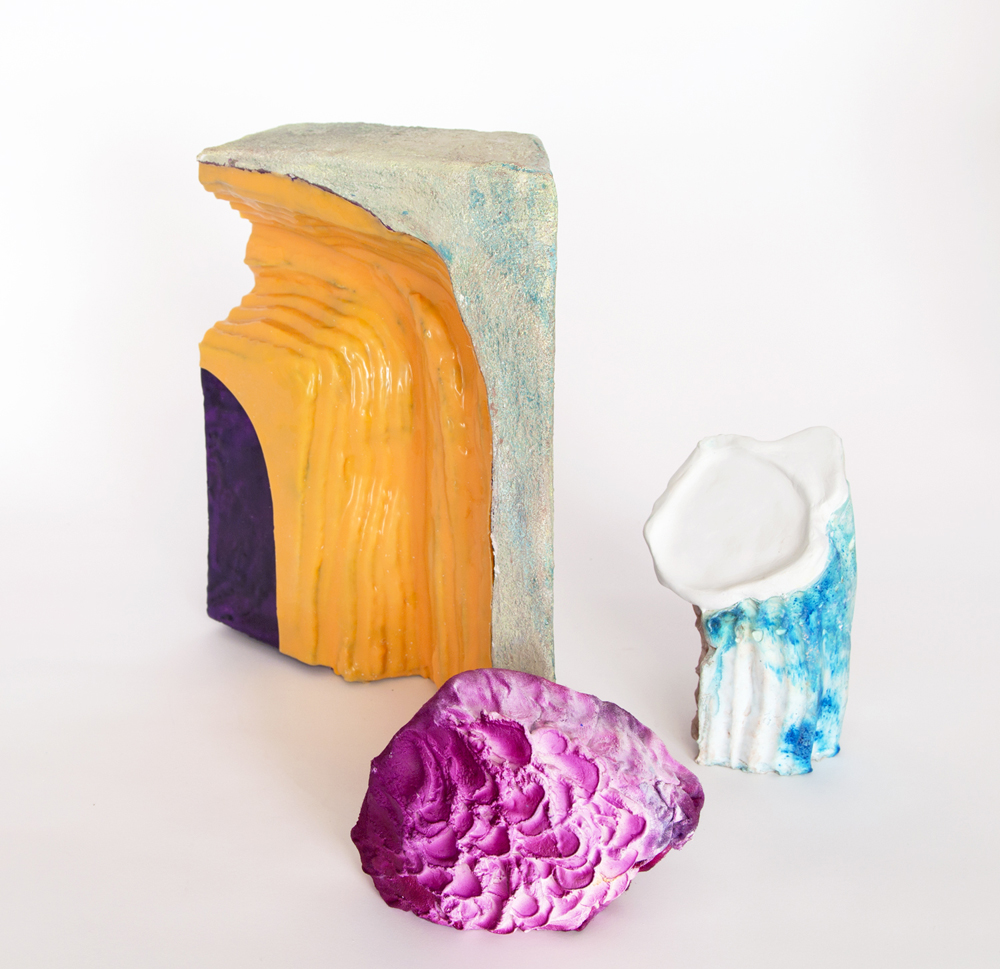 Mariana Garibay Raeke. Nautical Case of Forgotten Eccentricities, EPS foam, epoxy, concrete, wax, latex, gypsum cement, fabric, clay, glitter, dye, pigment, 2015.