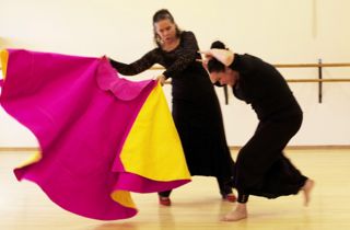 "Once I really experienced the connection between the two art forms of flamenco and bullfighting, I could make better artistic choices. I love bringing the bull into my dance for drama, for more authentic style, and for the expressive possibilities." – Adair Landborn –