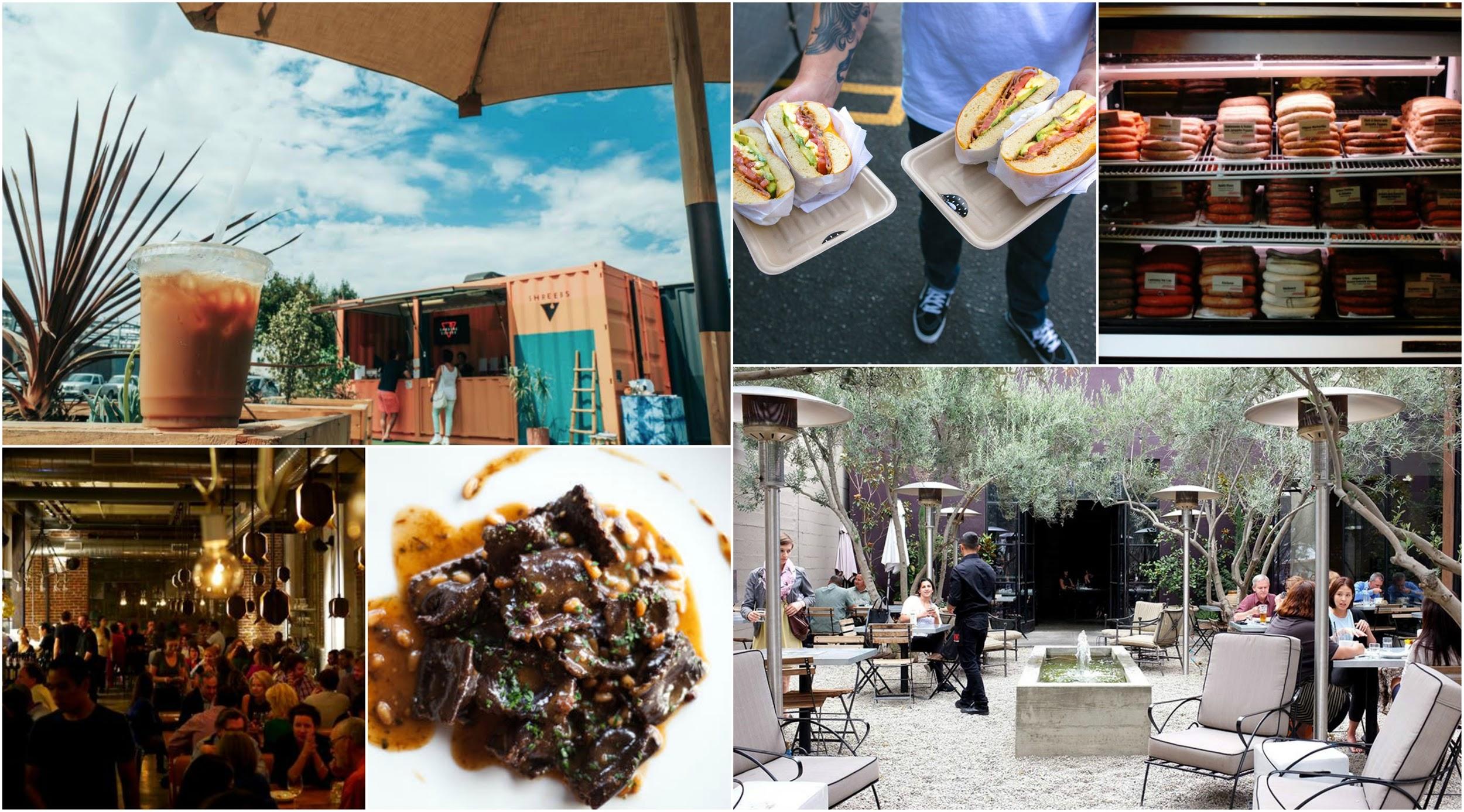 Clockwise (from top-left): Shreebs, Yeastie Boys, Wurstkuche, Zinc Cafe, Bestia, Bestia; Photo Credits: Shreebs, Mike Dravis, Rina, Kate Manos, Becky Reams, Nick Pachelli