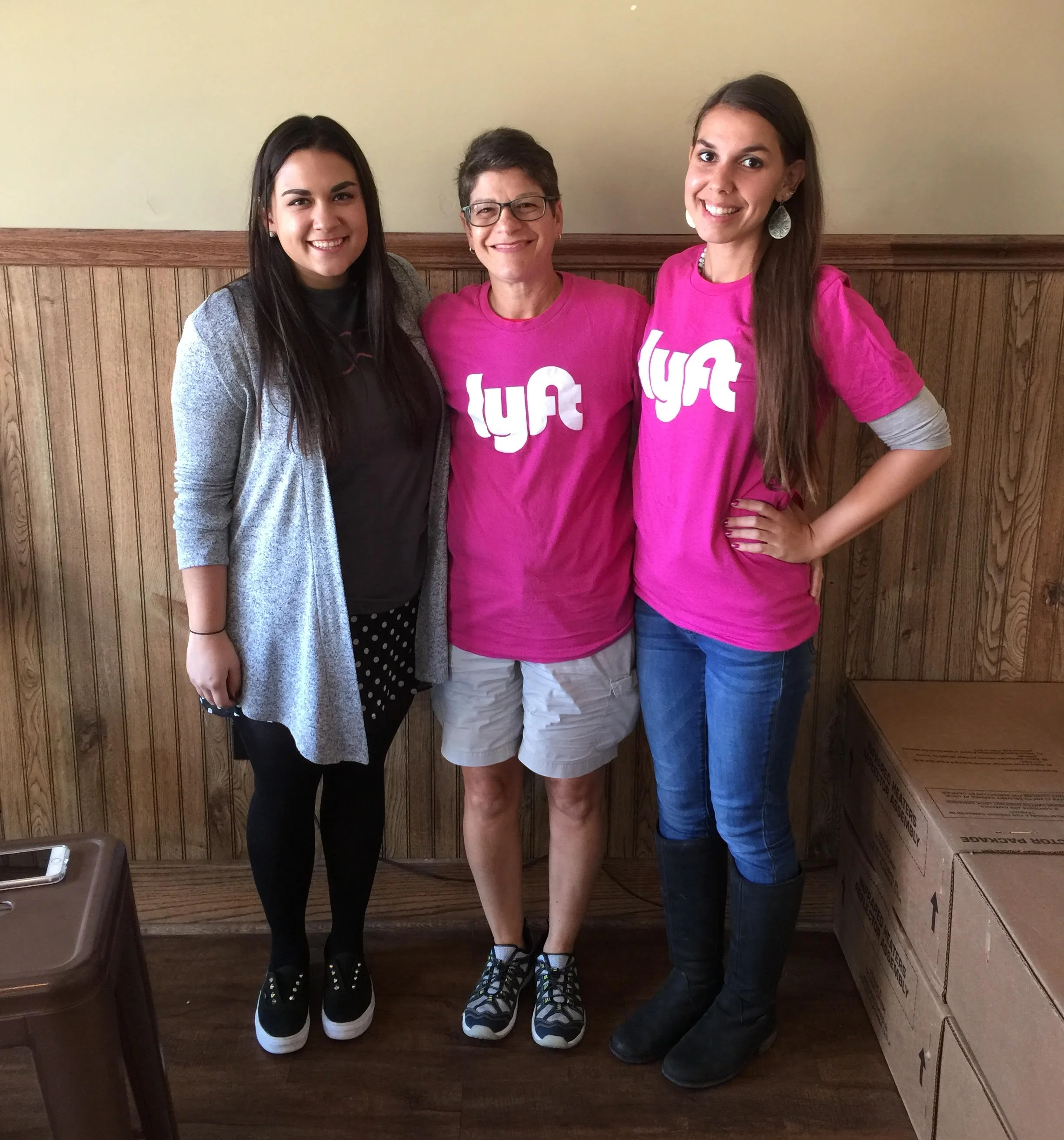 Debbie hanging out with the Lyft Chicago team.