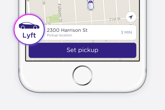 As usual, select Lyft and set your pickup location.
