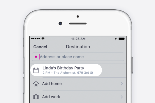Seamlessly find upcoming event locations in the app