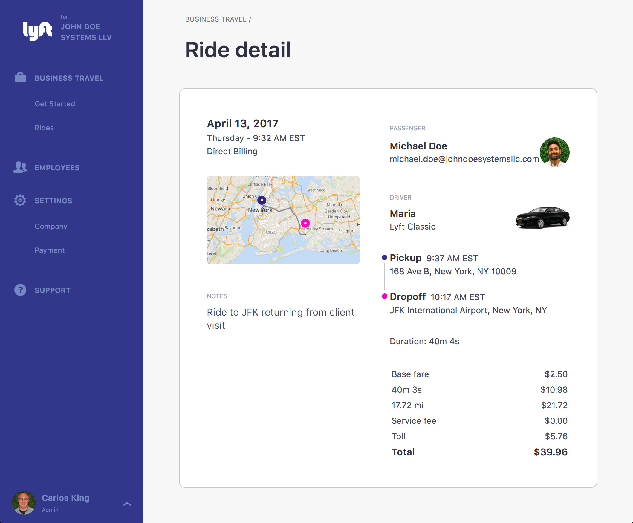 Dive into specific ride details.