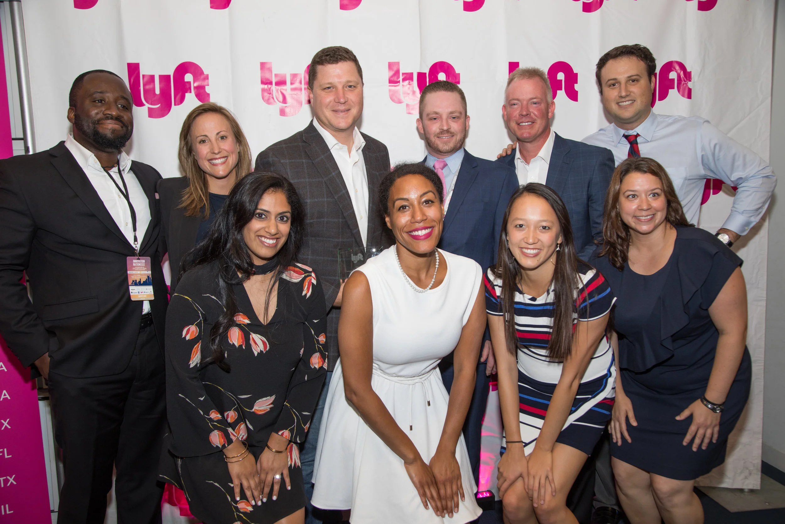 Senator Jeff Brandes of Florida, Representative Mark Cusack of Massachusetts, and Representative Brandon Phelps of Illinois with the Lyft team at the National Conference of State Legislatures in Boston.