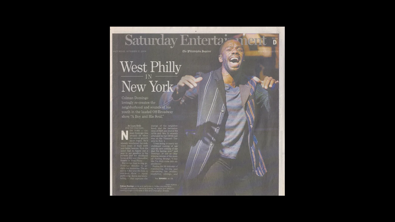 The Philadelphia Inquirer | Saturday Entertainment | West Philly in New York: Colman Domingo