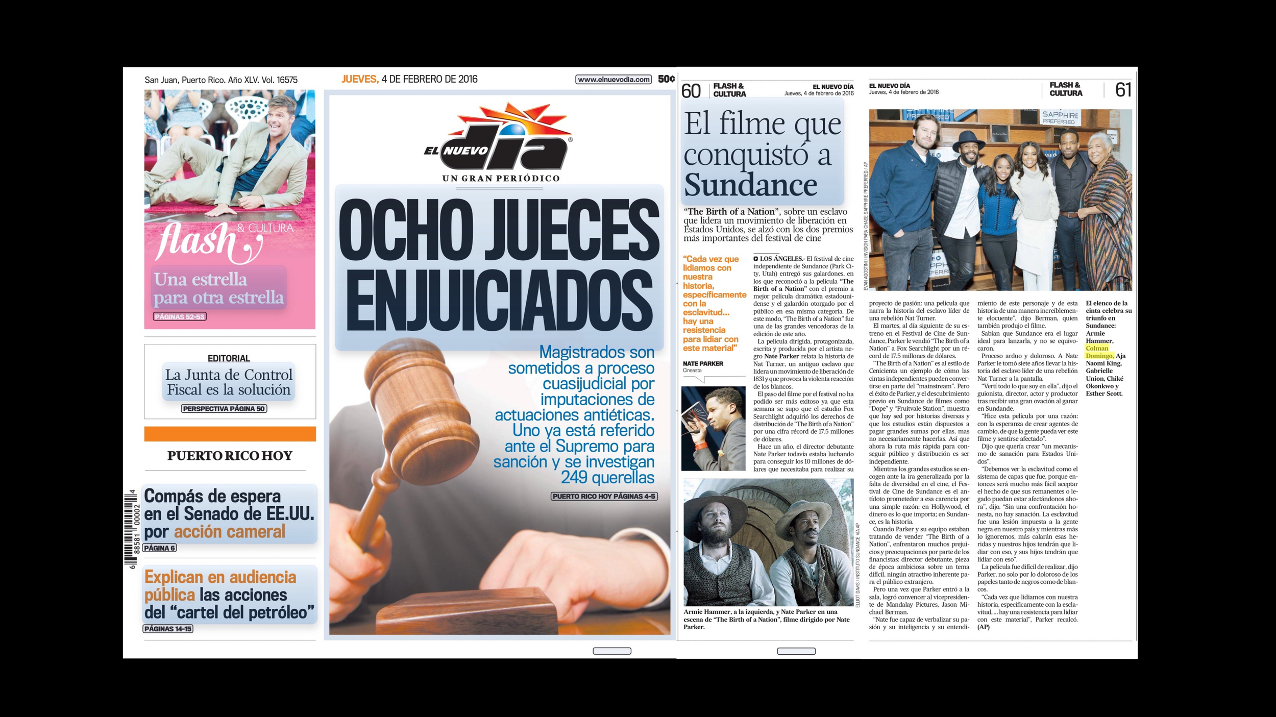 El Nueva Dia, San Juan, PR | El Filme Que Conquisté de Sundance (The Film That Conquered Sundance) | Birth Of A Nation
