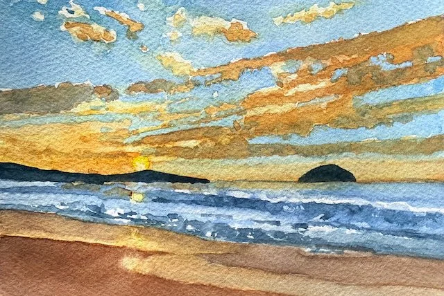 A GUAYABITOS SUNSET OF BLUE AND GOLD