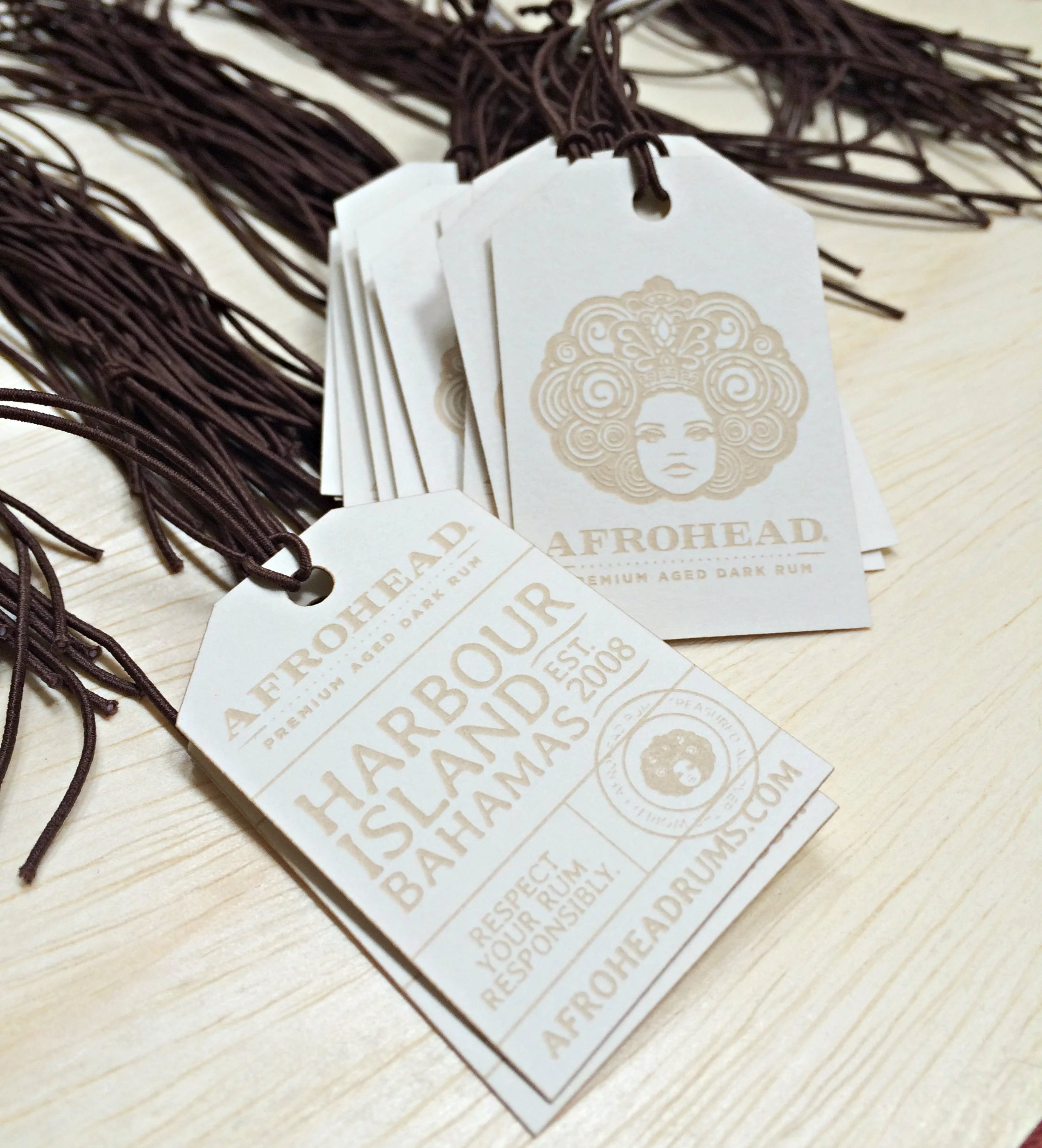 Afrohead Rum Laser Cut Bottle Tags