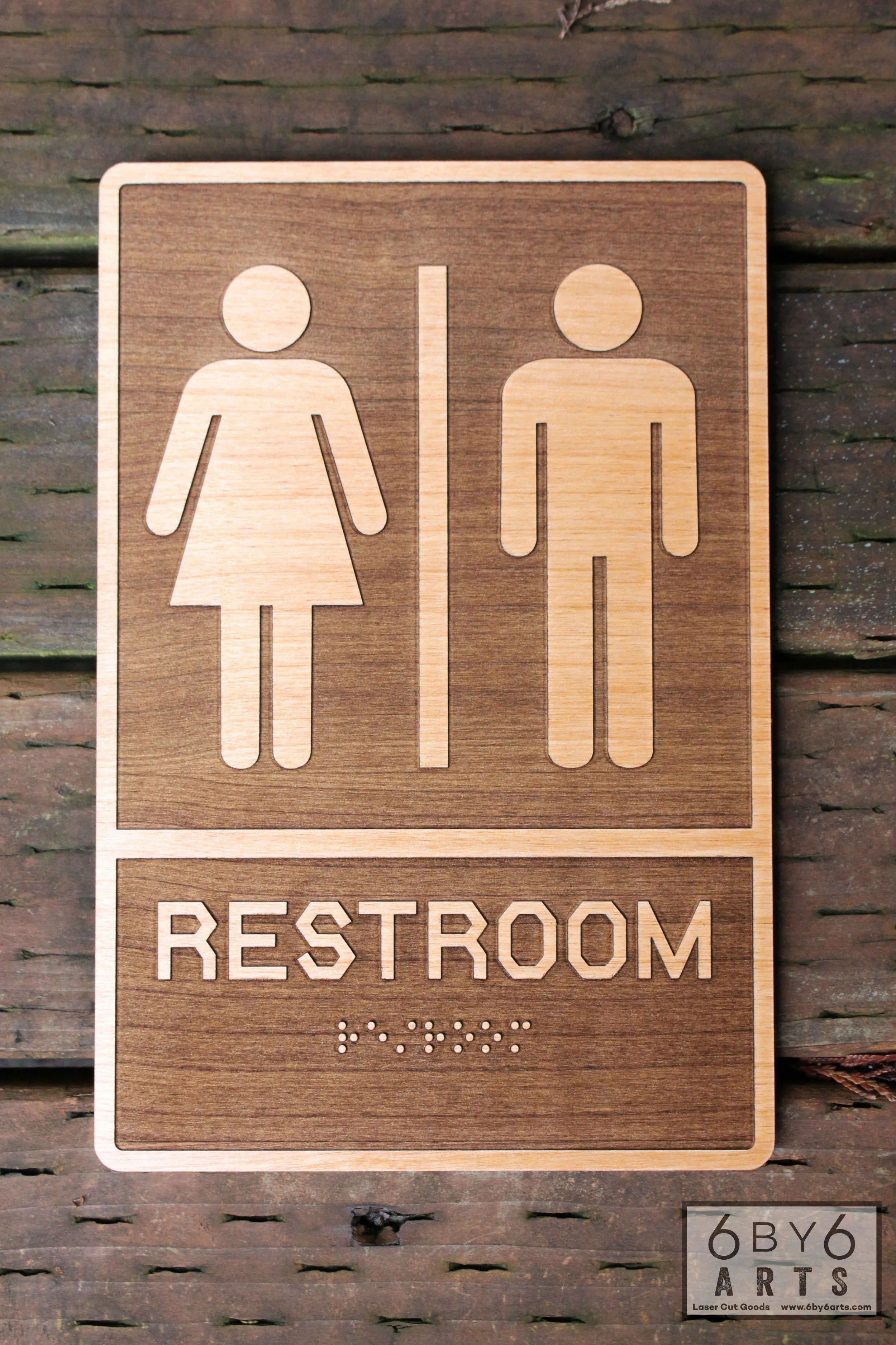 Company Restroom Sign with Braille